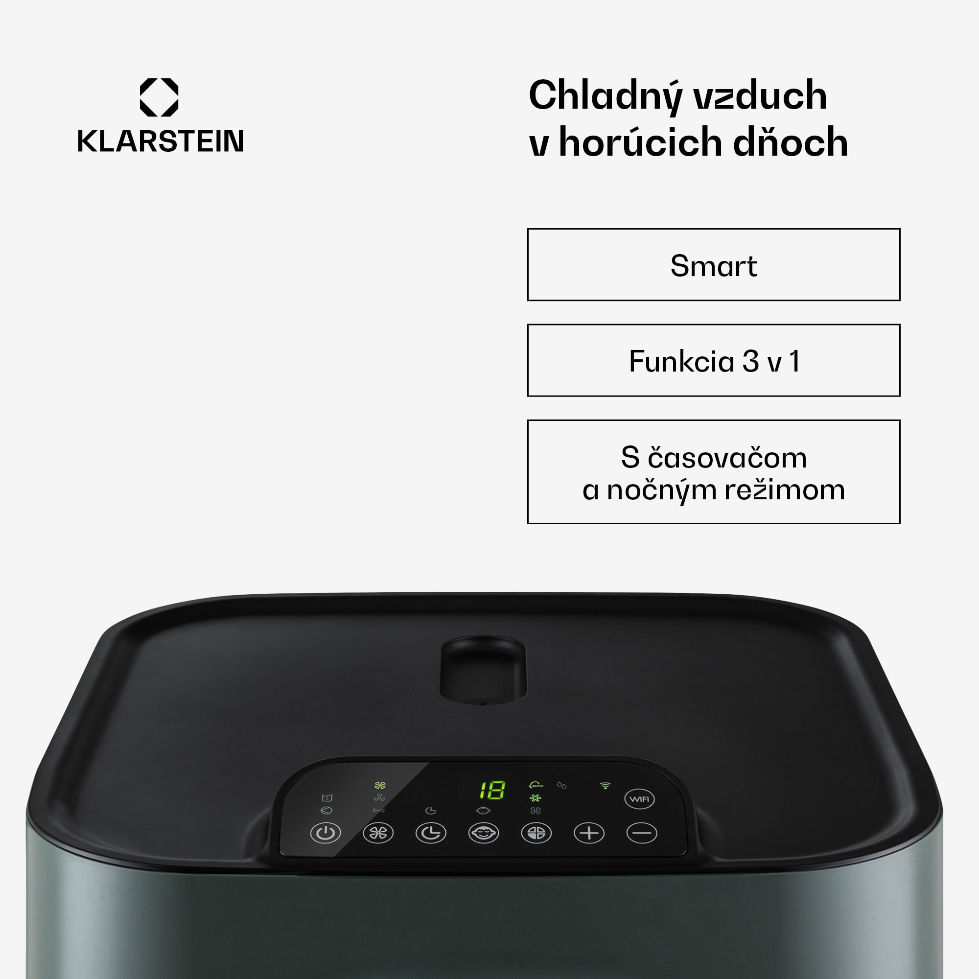 Klarstein Kraftwerk Eco Smart 11, mobilná klimatizácia 3 v 1, 11 500 BTU, diaľkové ovládanie, ovládanie pomocou aplikácie – Obrázok 2