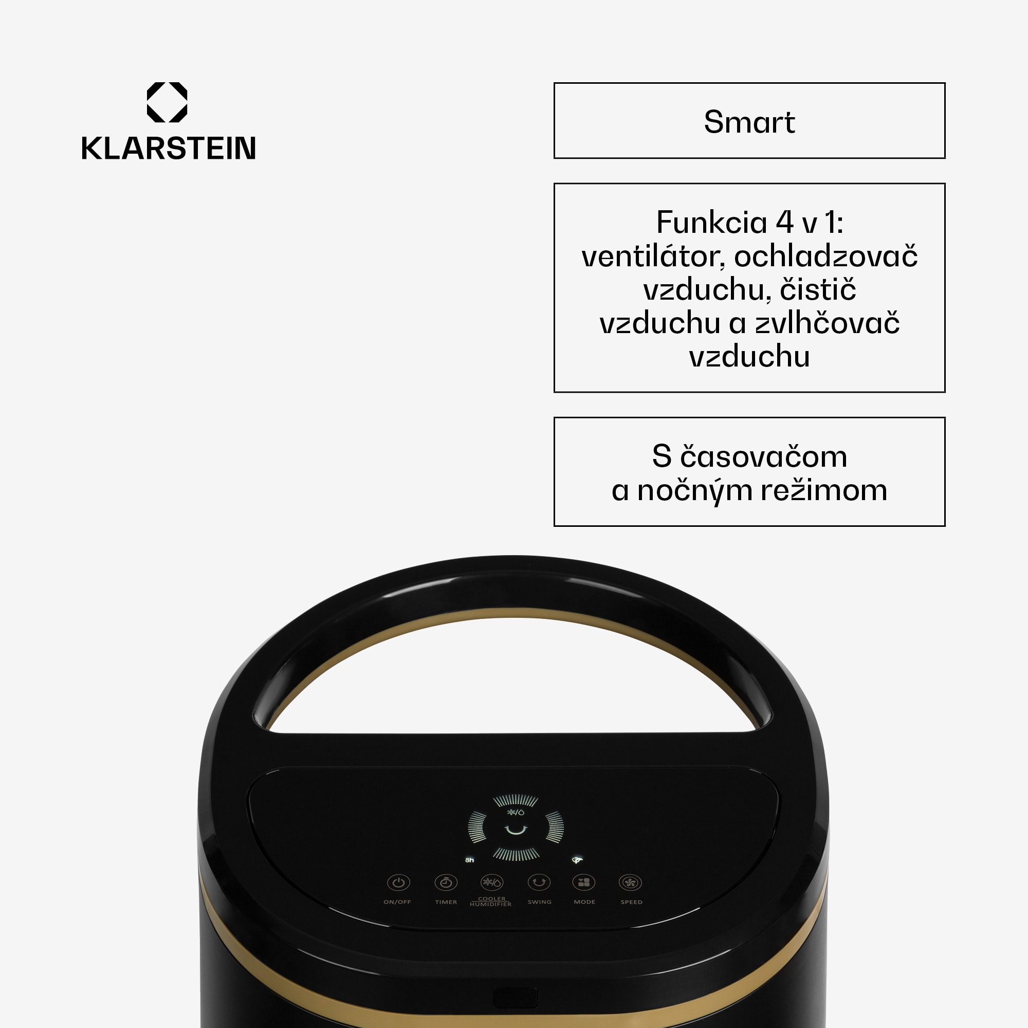 Klarstein IceWind Plus Smart, 4 v 1 ochladzovač vzduchu, ventilátor, zvlhčovač, čistička vzduchu, ovládanie aplikáciou – Obrázok 2