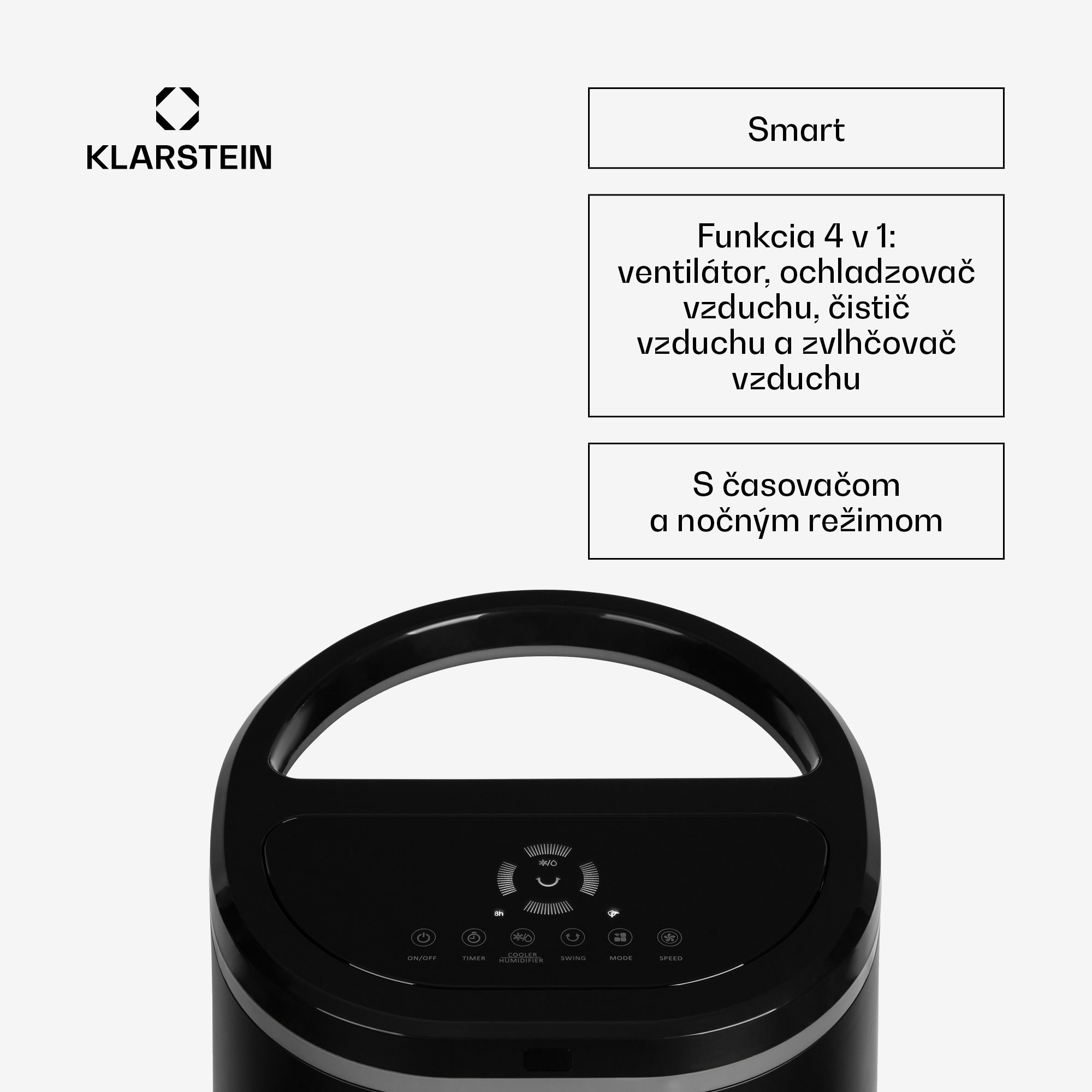 Klarstein IceWind Plus Smart, 4 v 1 ochladzovač vzduchu, ventilátor, zvlhčovač, čistička vzduchu, ovládanie aplikáciou – Obrázok 2