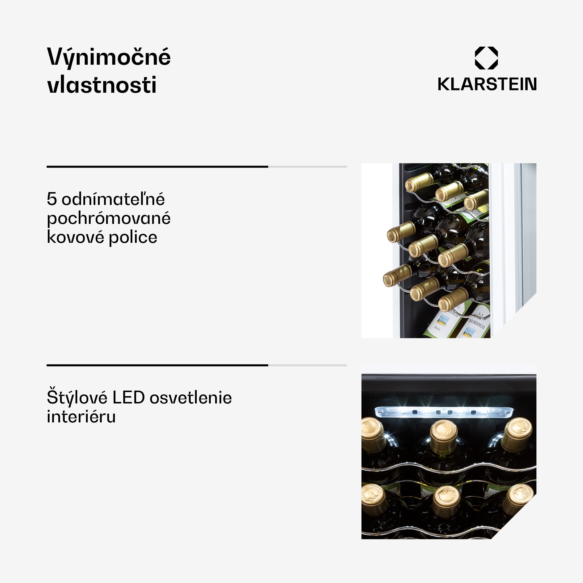 Klarstein Shiraz 18 Slim Uno, vinotéka, 50 l, 18 fliaš, 5-18°C, dotykový ovládací panel – Obrázok 4