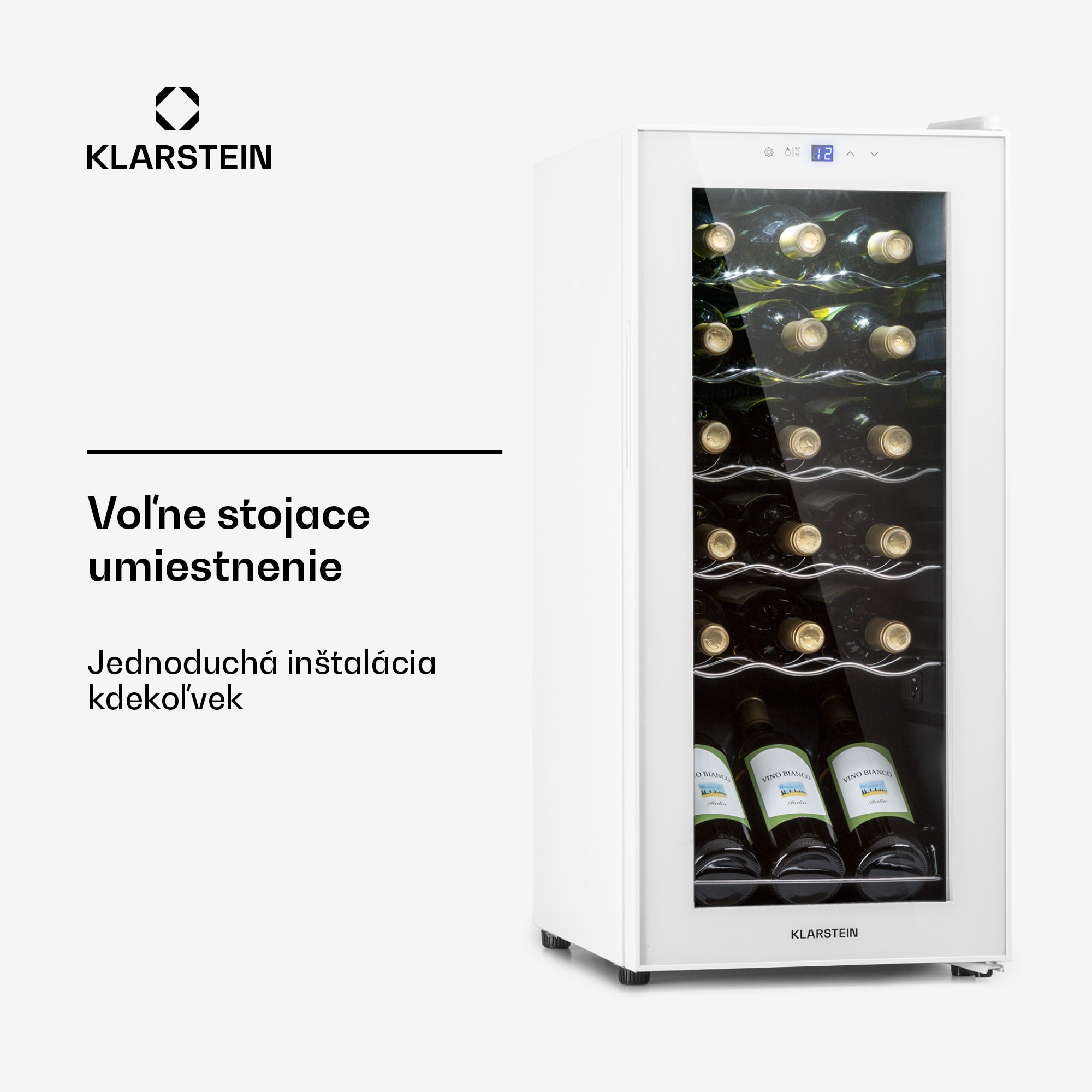 Klarstein Shiraz 18 Slim Uno, vinotéka, 50 l, 18 fliaš, 5-18°C, dotykový ovládací panel – Obrázok 5