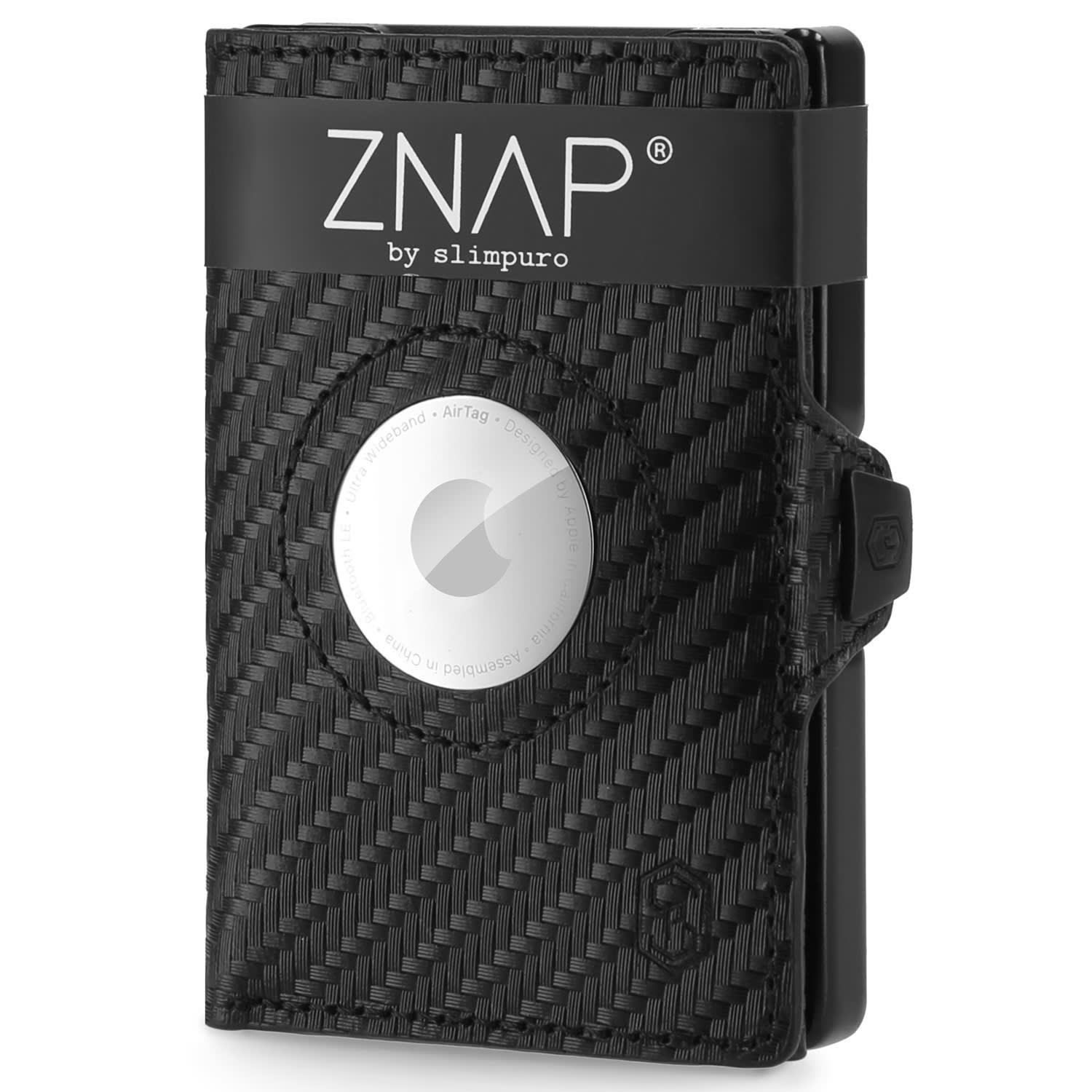 Slimpuro ZNAP Airtag peňaženka na 8 kariet s priehradkou na mince 8,9 x 1,5 x 6,3 cm (ŠxVxH) s RFID ochranou
