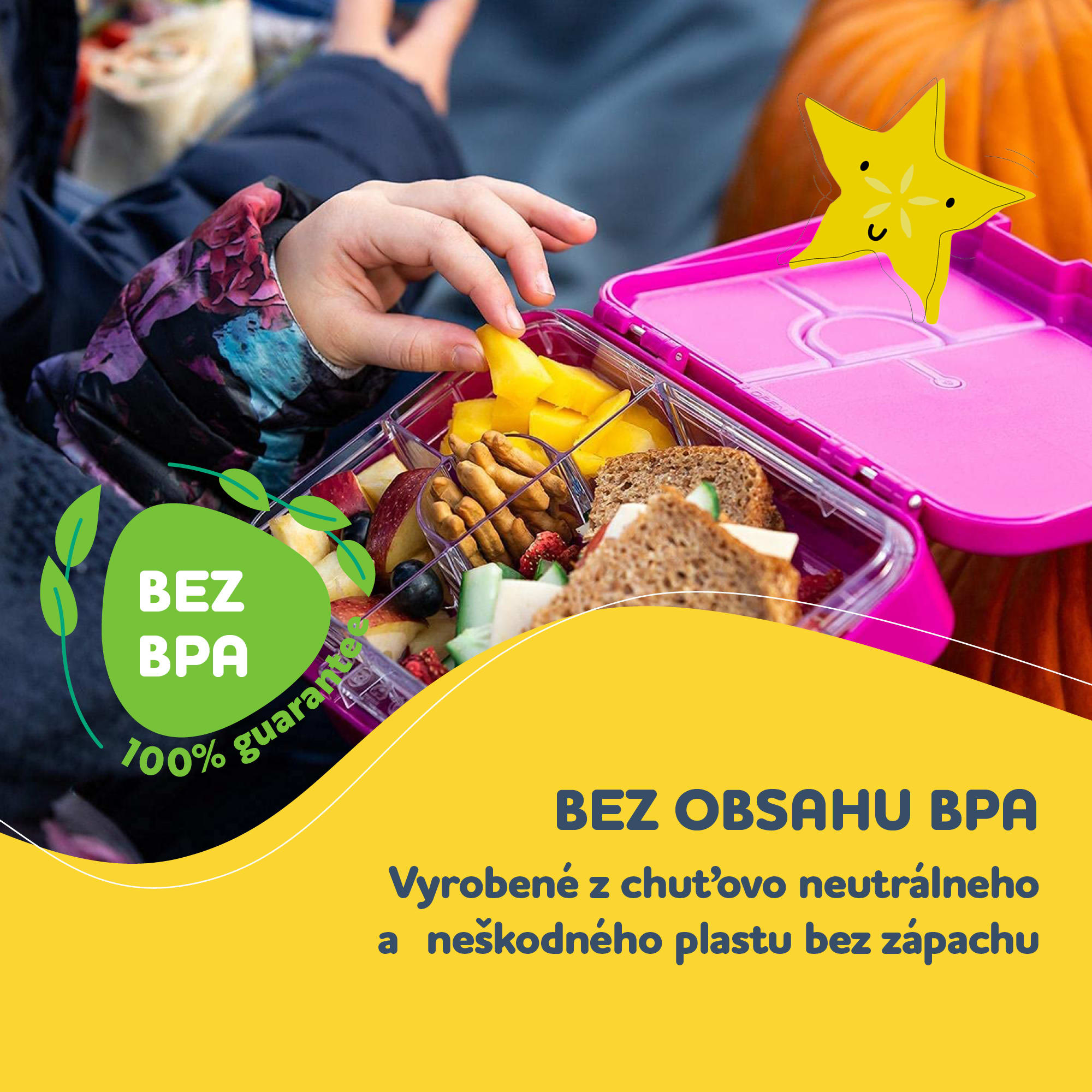 Klarstein Schmatzfatz junior desiatový box, 6 priehradiek, 21,3 x 15 x 4,5 cm, bez BPA – Obrázok 2