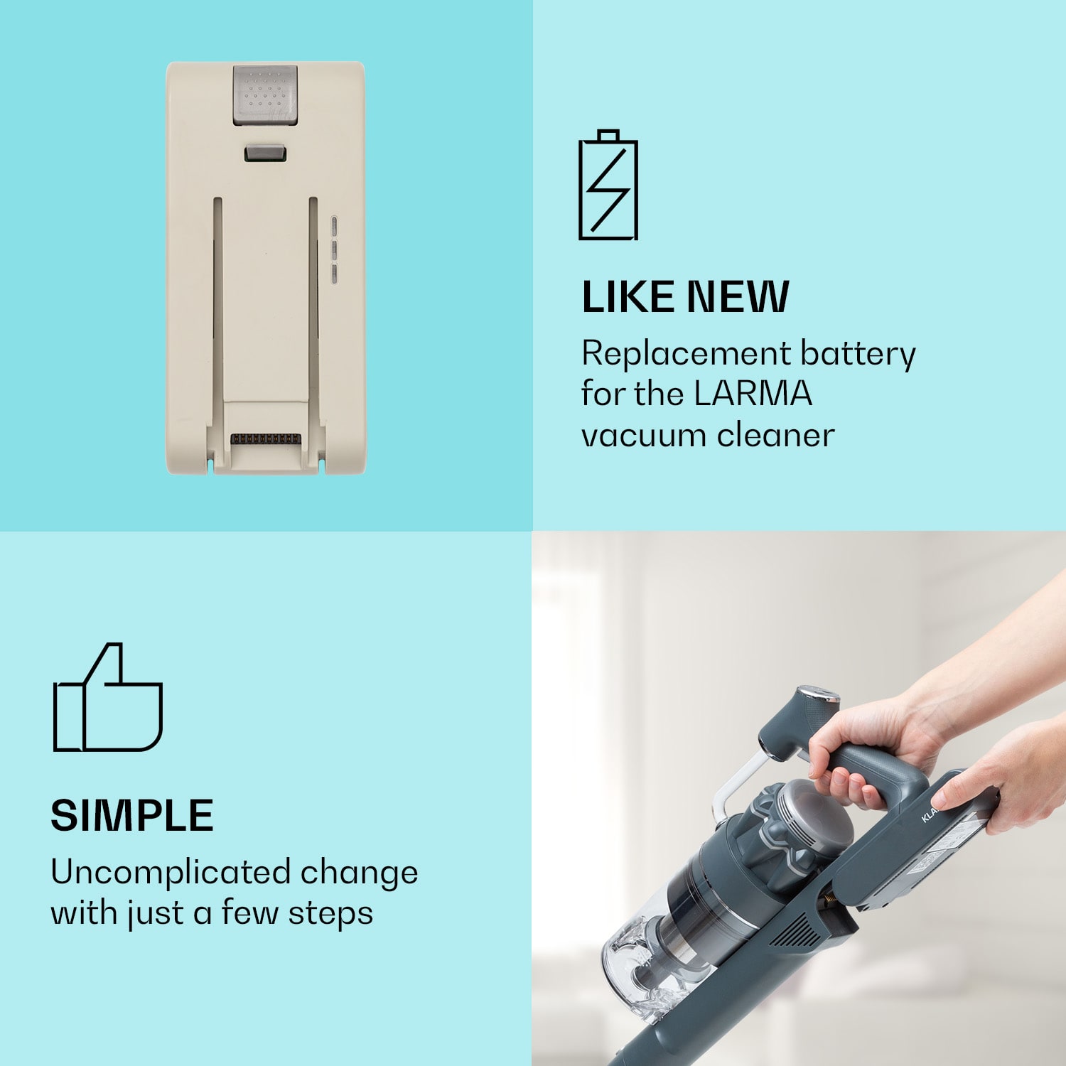 Klarstein LARMA náhradná batéria do vysávača 25,9V/2200 mAh – Obrázok 2