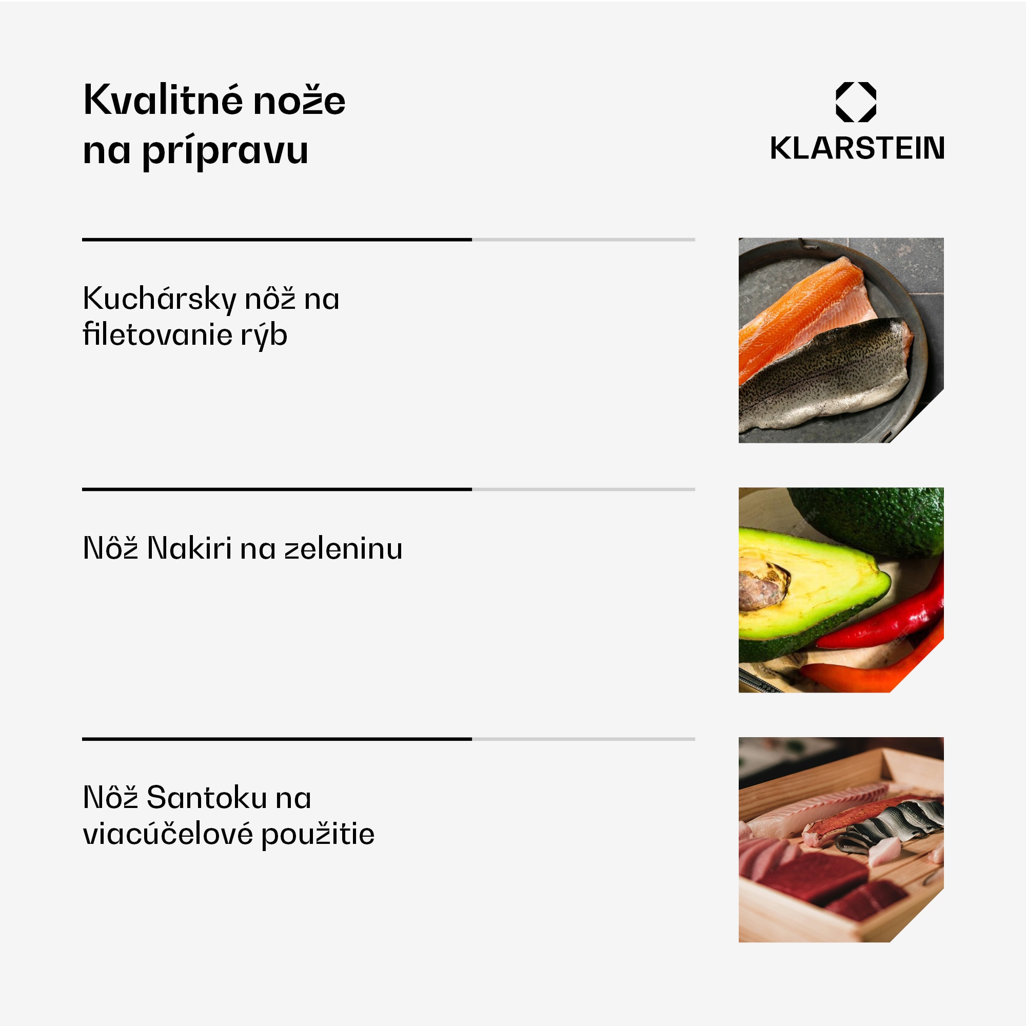 Klarstein Shibui súprava nožov na sushi, 15 dielov, 4 nože s praktickým príslušenstvom – Obrázok 3