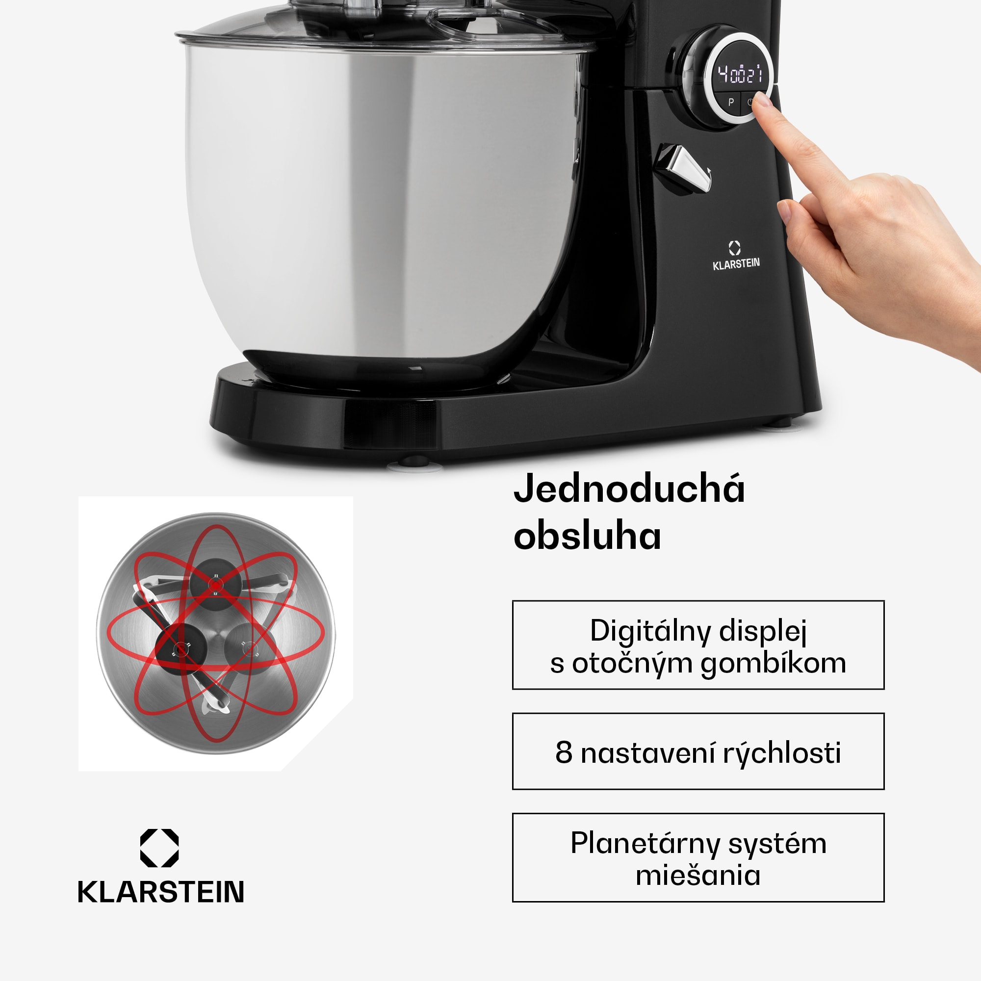 Klarstein Renata Rossa, kuchynský robot 3 v 1, 2000 W/2,7 PS, 10 l, nehrdzavejúca oceľ, bez BPA – Obrázok 5