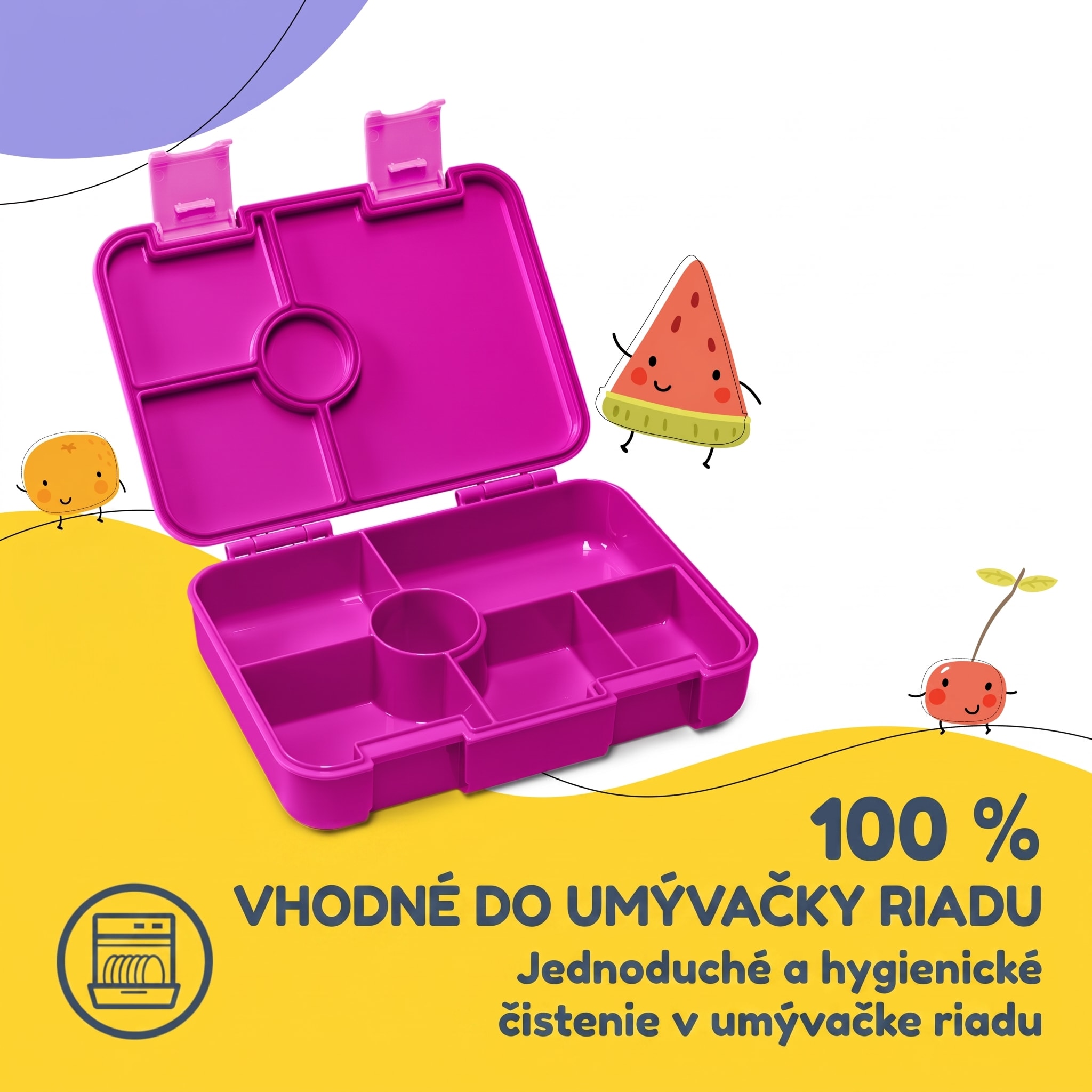 schmatzfatz by Klarstein Lite obedová krabička 6 priehradiek 20,8x4,5x15 cm BPA-free Tritan – Obrázok 5