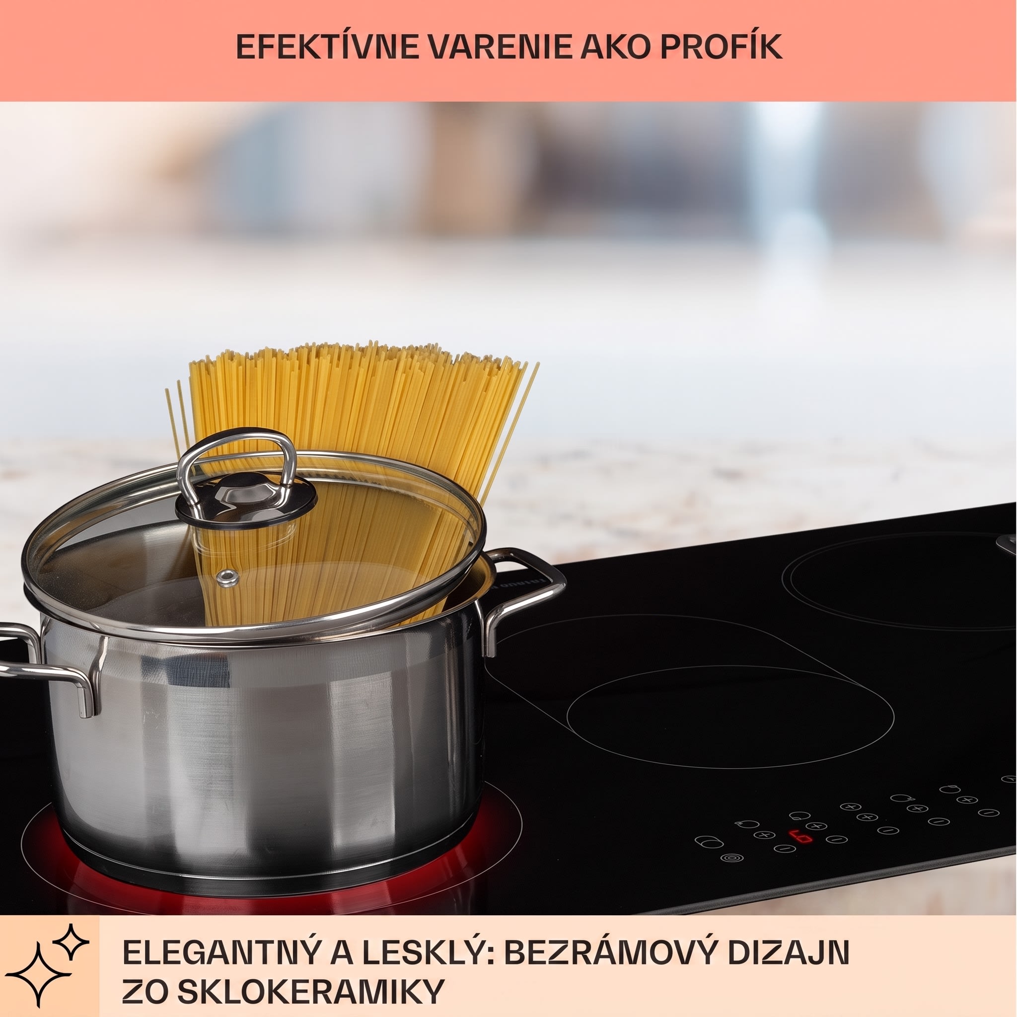 Klarstein Virtuosa Roast, vstavaná varná doska, 5 zón, 8500W, sklokeramika – Obrázok 3