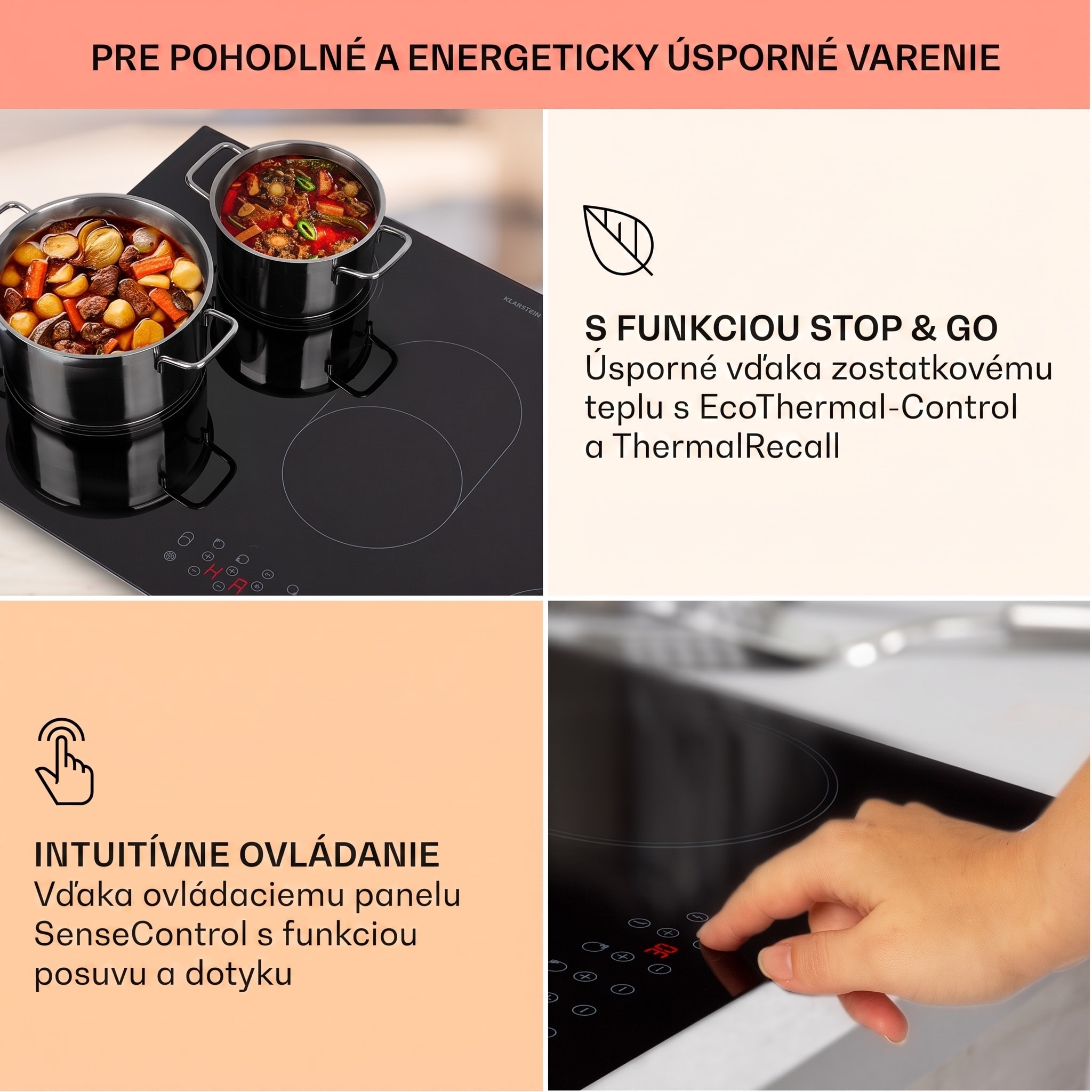 Klarstein Virtuosa Roast, vstavaná varná doska, 5 zón, 8500W, sklokeramika – Obrázok 4