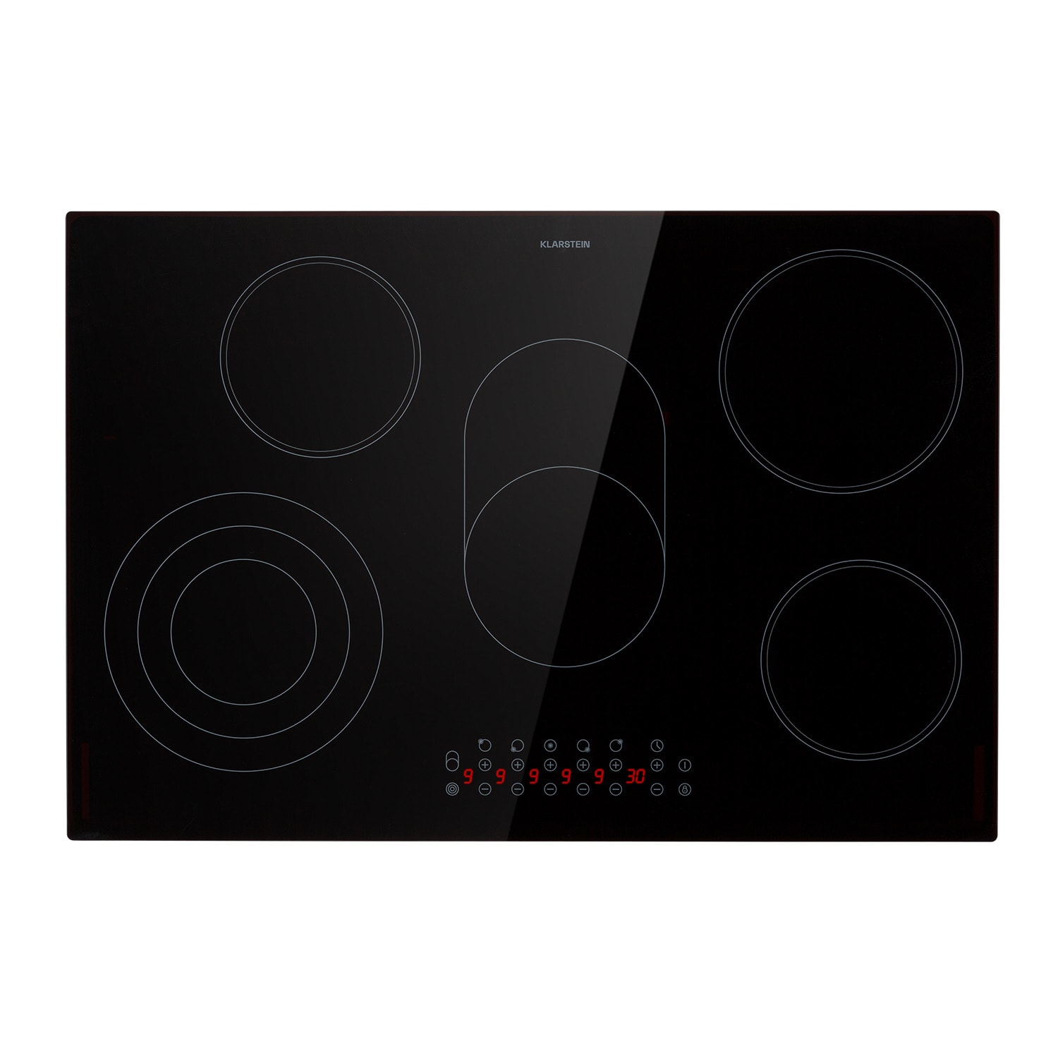 Klarstein Virtuosa Roast, vstavaná varná doska, 5 zón, 8500W, sklokeramika