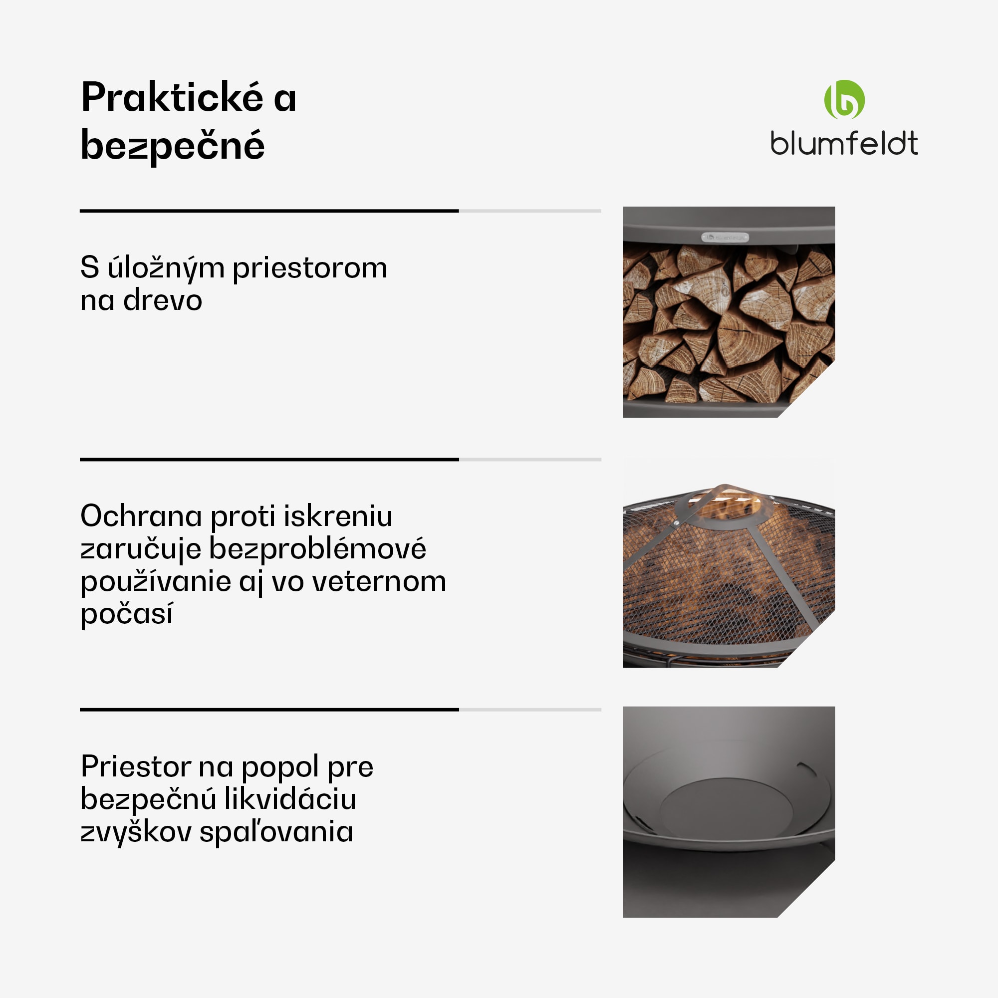 Blumfeldt Firebowl Ebeko 3 v 1, možno použiť ako gril alebo stôl, grilovací rošt + ochrana proti iskrám – Obrázok 5