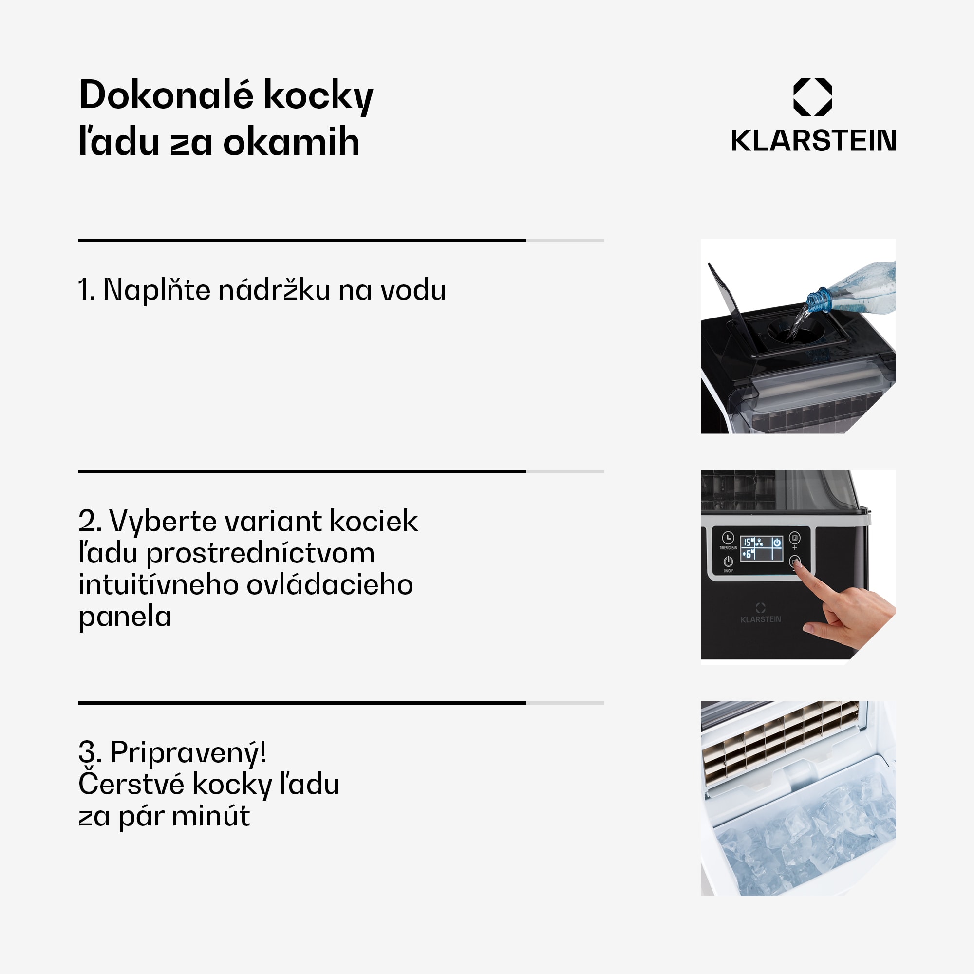 Klarstein Chios, výrobník ľadu, 20 kg/24 h, Auto-Clean, nádrž 3,2 l – Obrázok 5