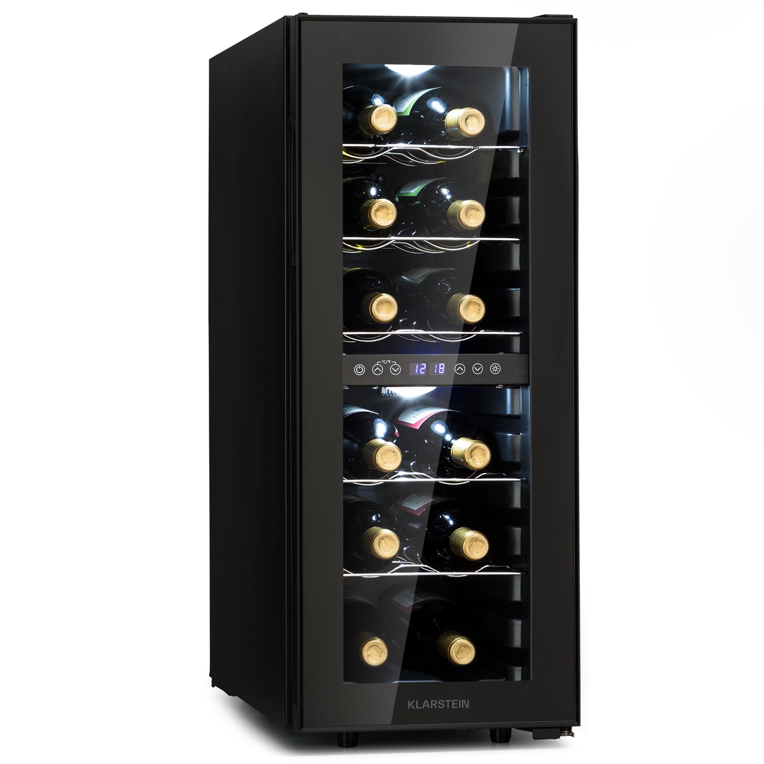 Klarstein Shiraz 12 Duo vinotéka 2 zóny 42 l/12 fliaš 5-12 / 12-18 °C dotykový panel