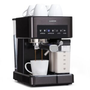 Klarstein Arabica Comfort kávovar s portafiltrom, 1350 W, 20 bar, 1,8 l, dotykový ovládací panel