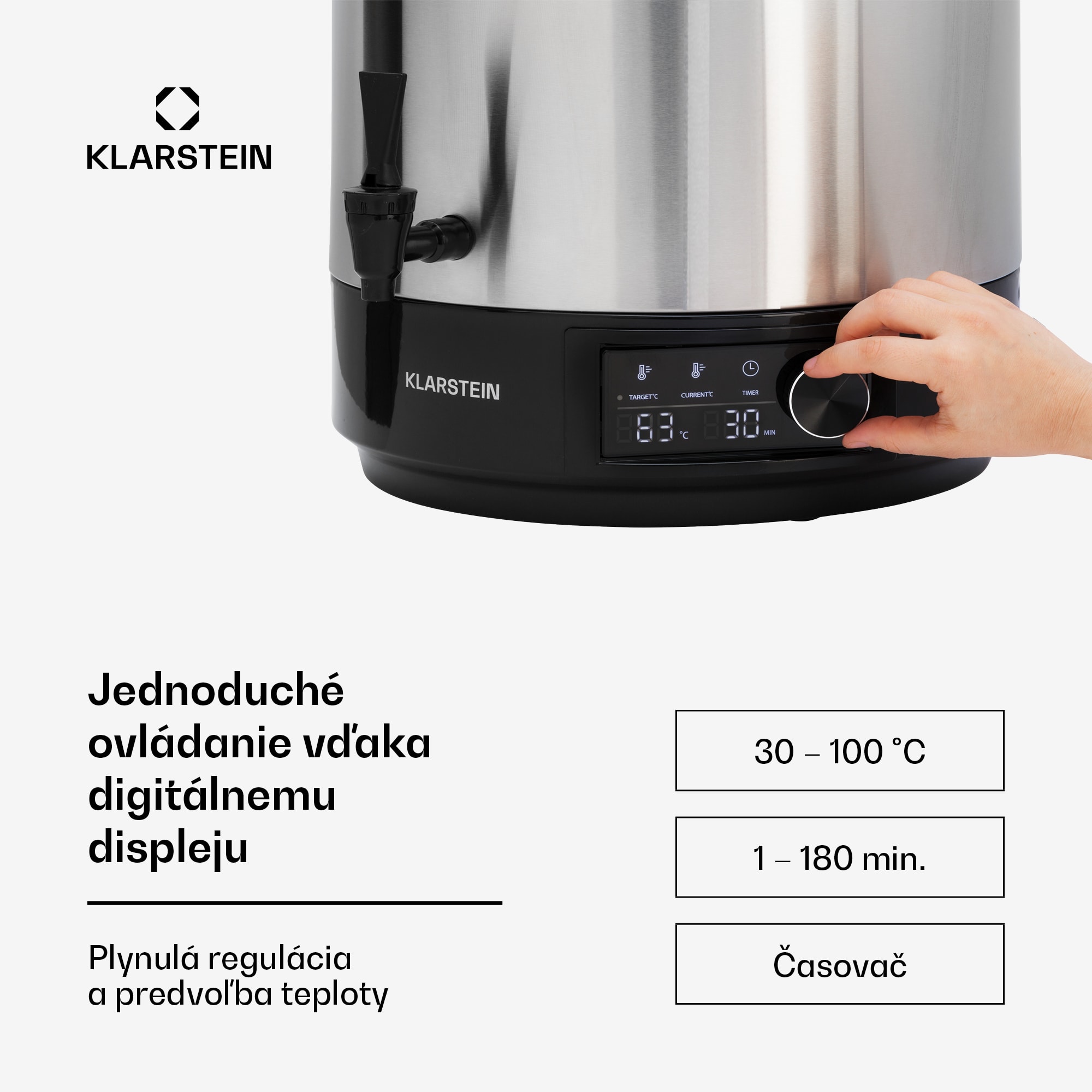 Klarstein Abbey 25 zavárací automat nápojový dávkovač 25L 100°C 180min nerezová oceľ – Obrázok 4