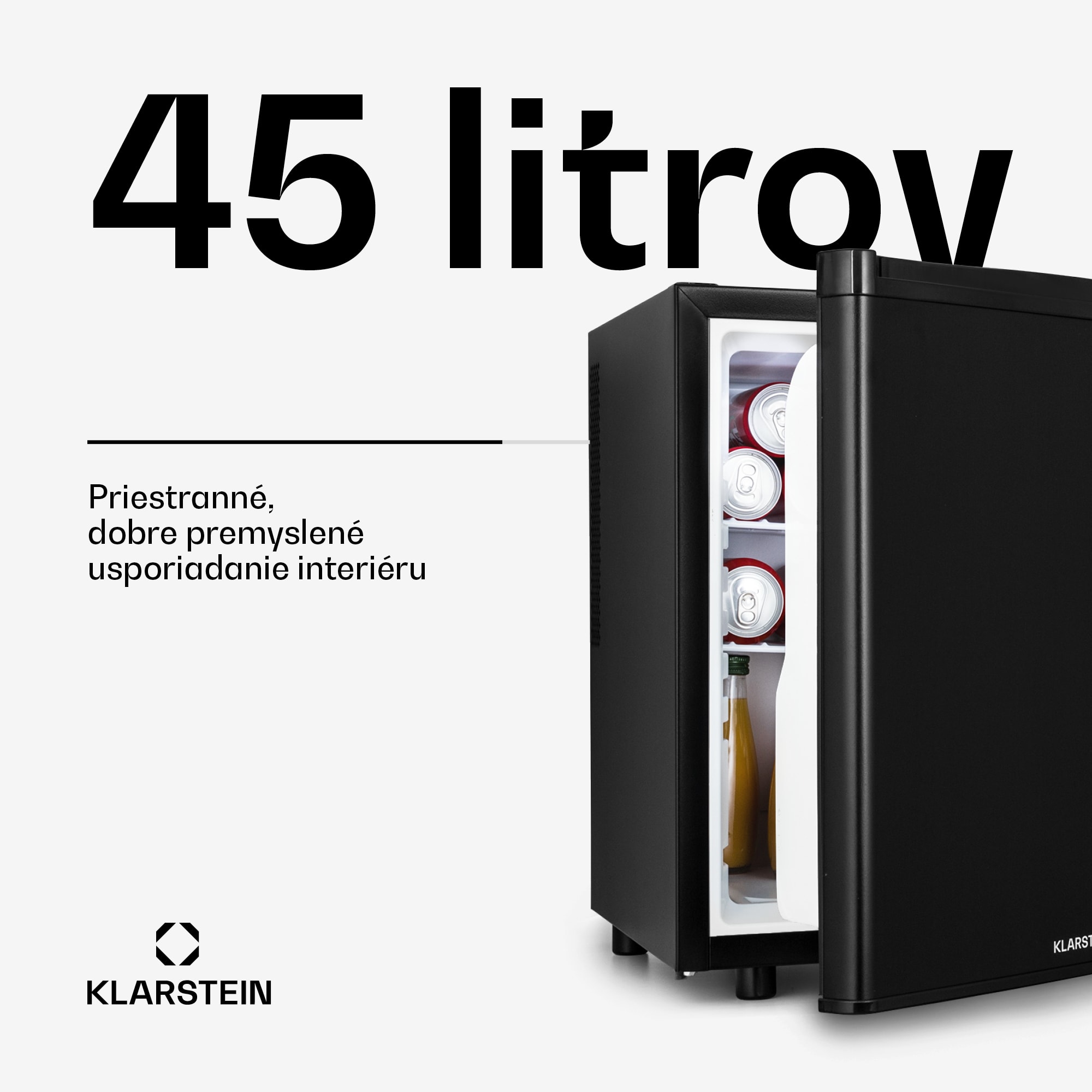 Klarstein Happy Hour 45 mini chladnička minibar nápojová chladnička 45 l 26 dB – Obrázok 2