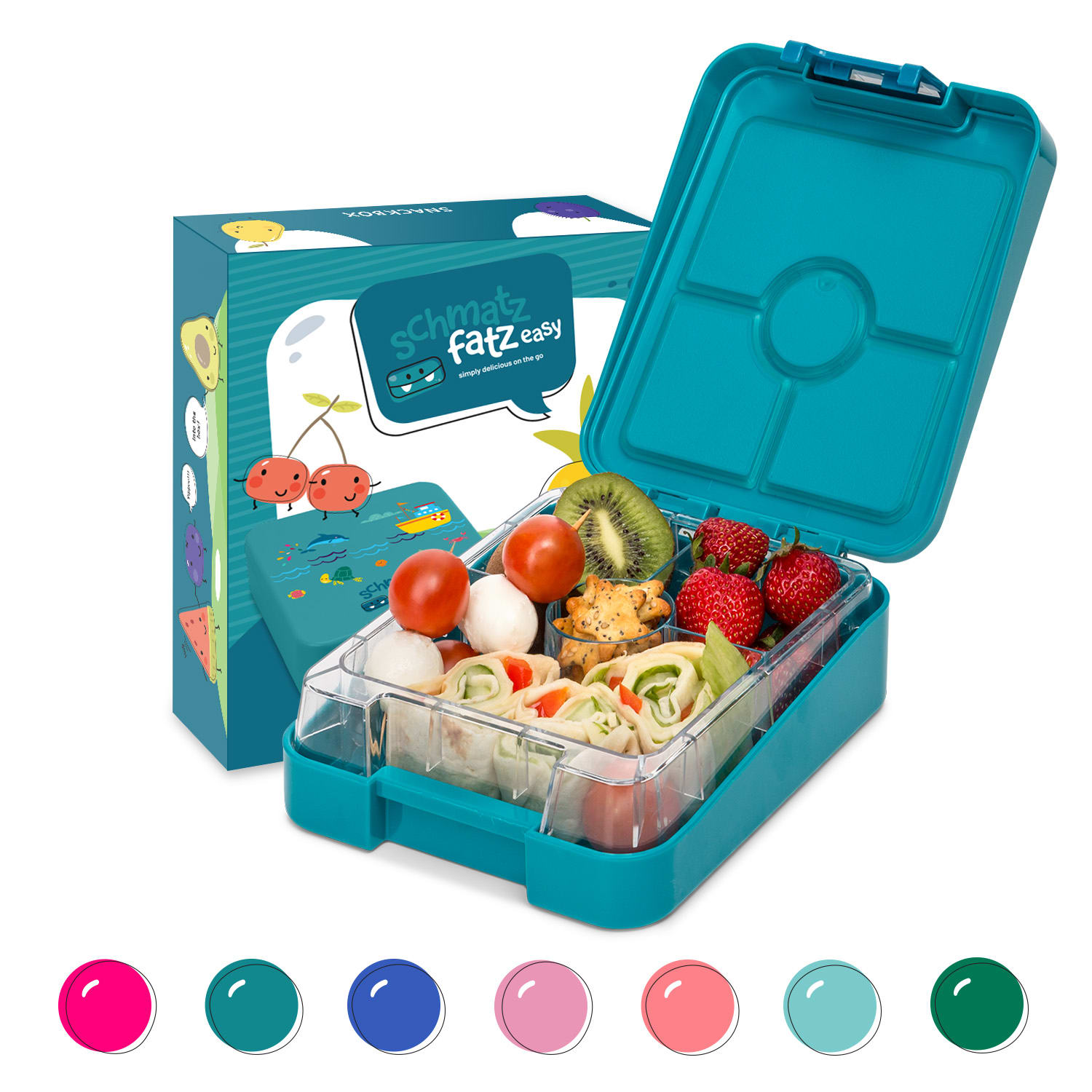 Klarstein schmatzfatz easy Snackbox 4 priehradky 18 x 15 x 5 cm