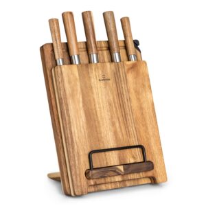 Klarstein Komaki 8-dielna sada nožov 5 nožov, 3 dosky na krájanie, brúsič nožov, stojan na tablet