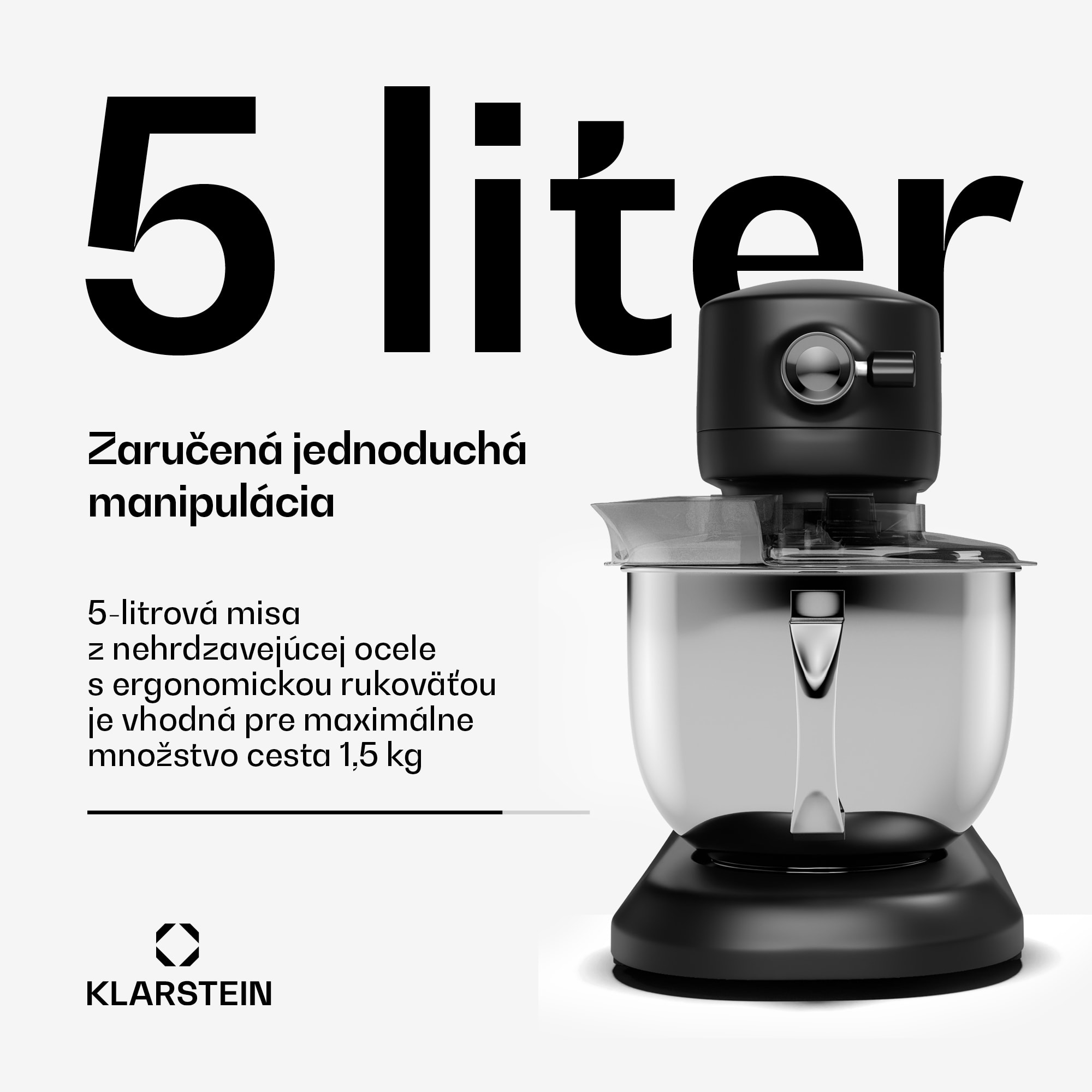 Klarstein Chiara kuchynský robot, 1600 W, 12 nastavení, misa z nehrdzavejúcej ocele, LCD displej, vrátane príslušenstva – Obrázok 4