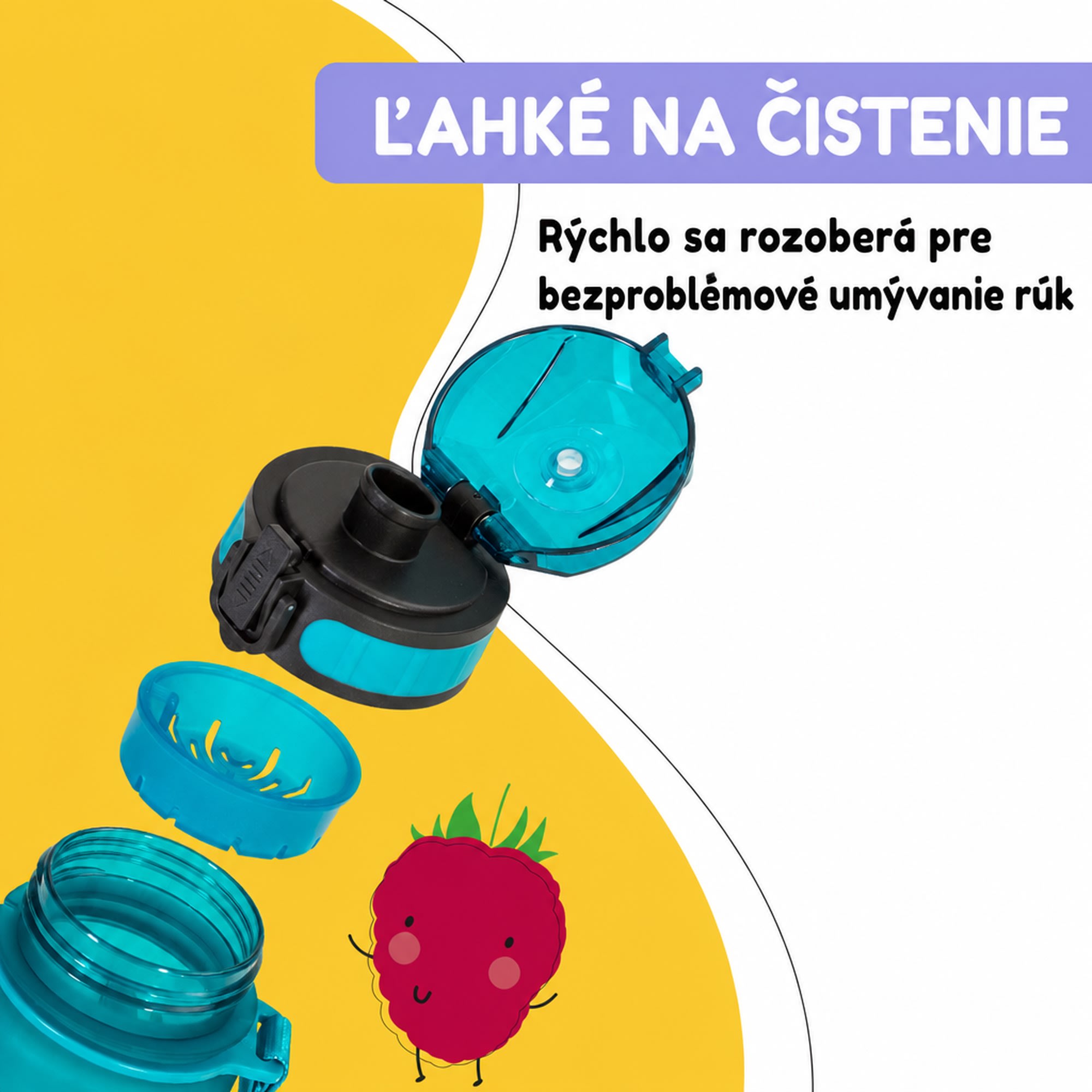 Klarstein Schmatzfatz Wakaba fľaša na pitie | 400 ml | Tritan | Popruh na prenášanie | Bez BPA – Obrázok 4
