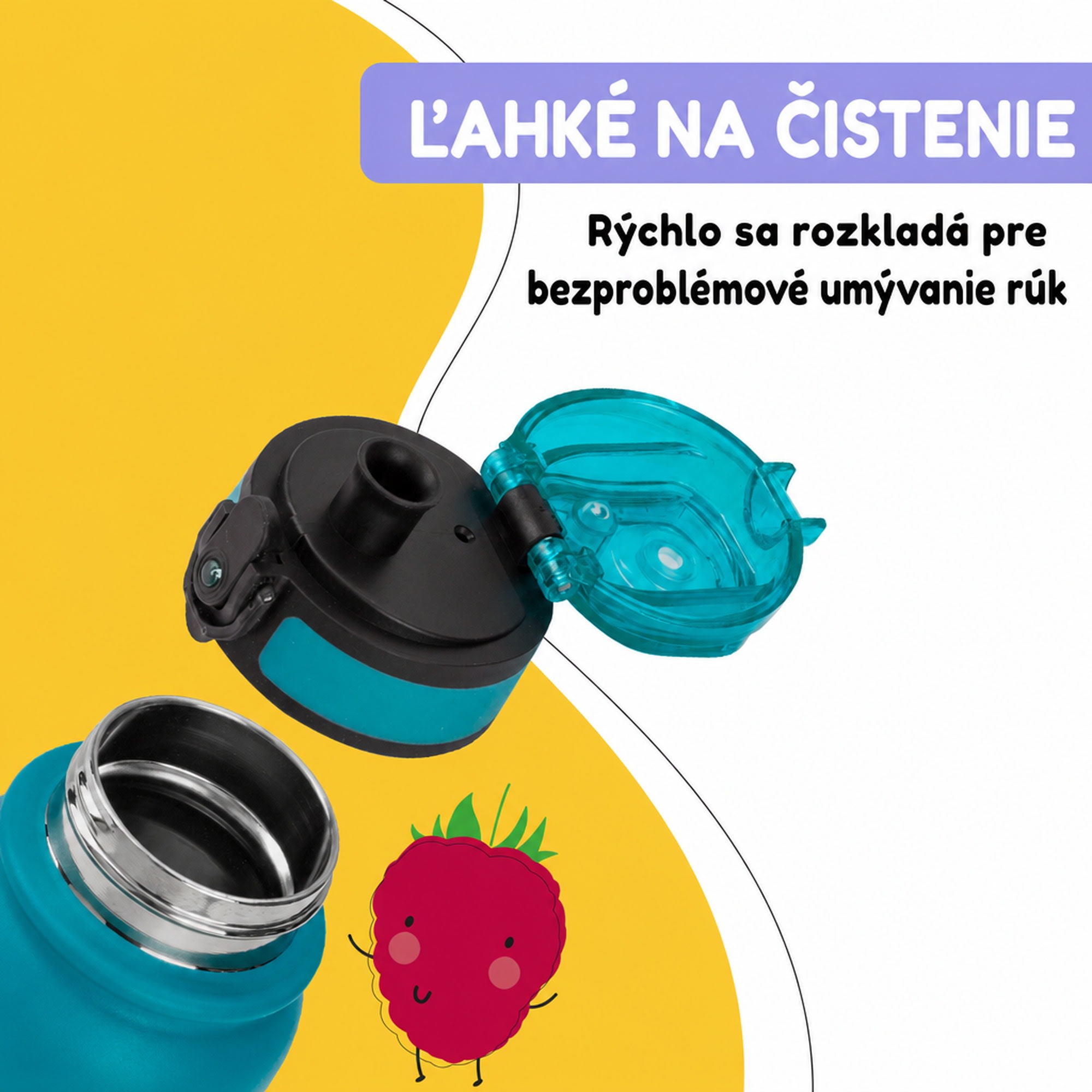 Klarstein schmatzfatz detská izolovaná fľaša na pitie 550 ml nerezová oceľ | ABS | BPA-free – Obrázok 4