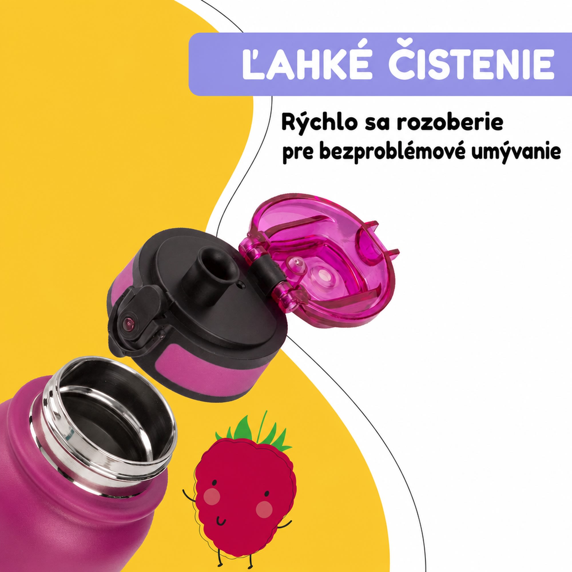 Klarstein schmatzfatz detská izolovaná fľaša na pitie 550 ml nerezová oceľ | ABS | BPA-free – Obrázok 4