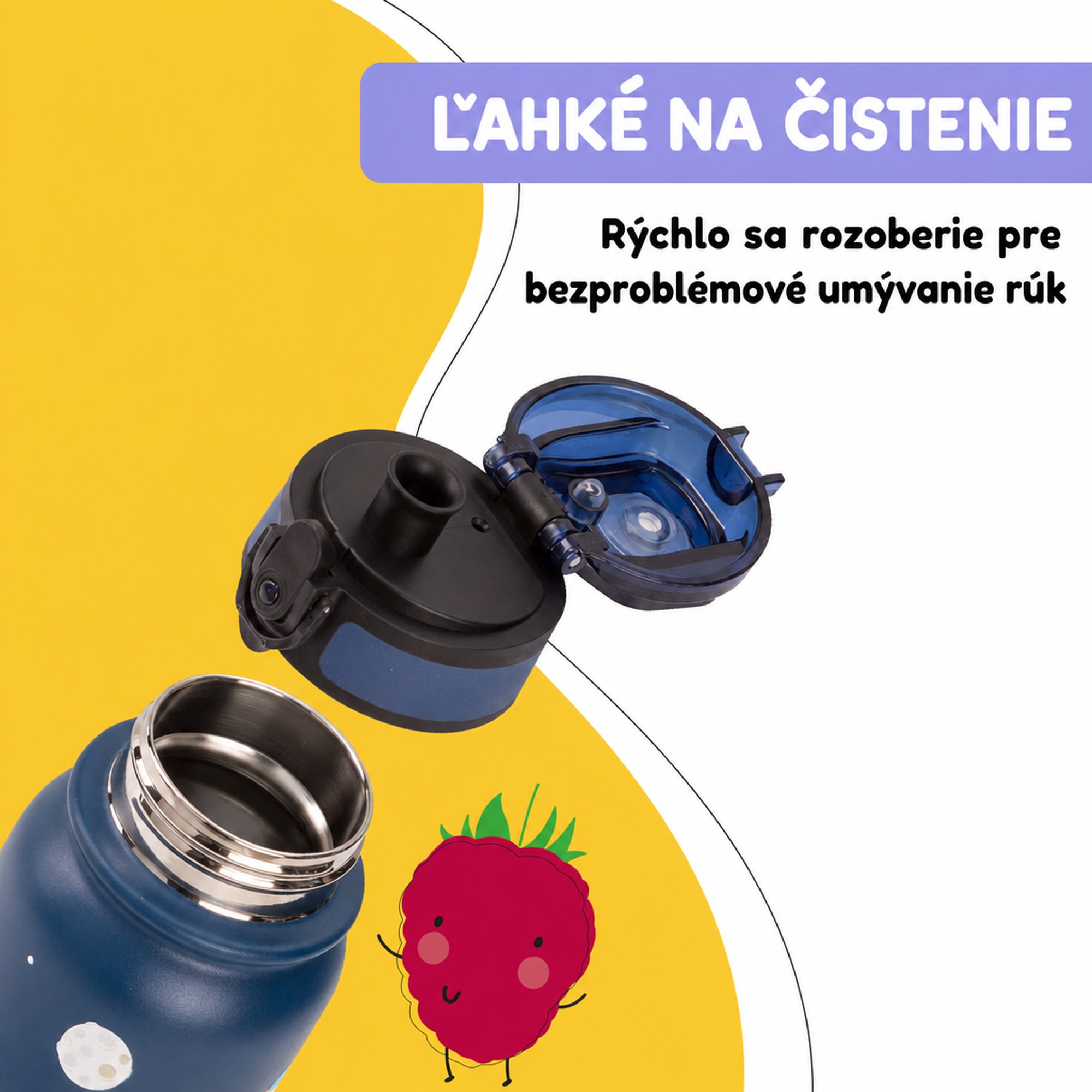 Klarstein schmatzfatz detská izolovaná fľaša na pitie 550 ml nerezová oceľ | ABS | BPA-free – Obrázok 4