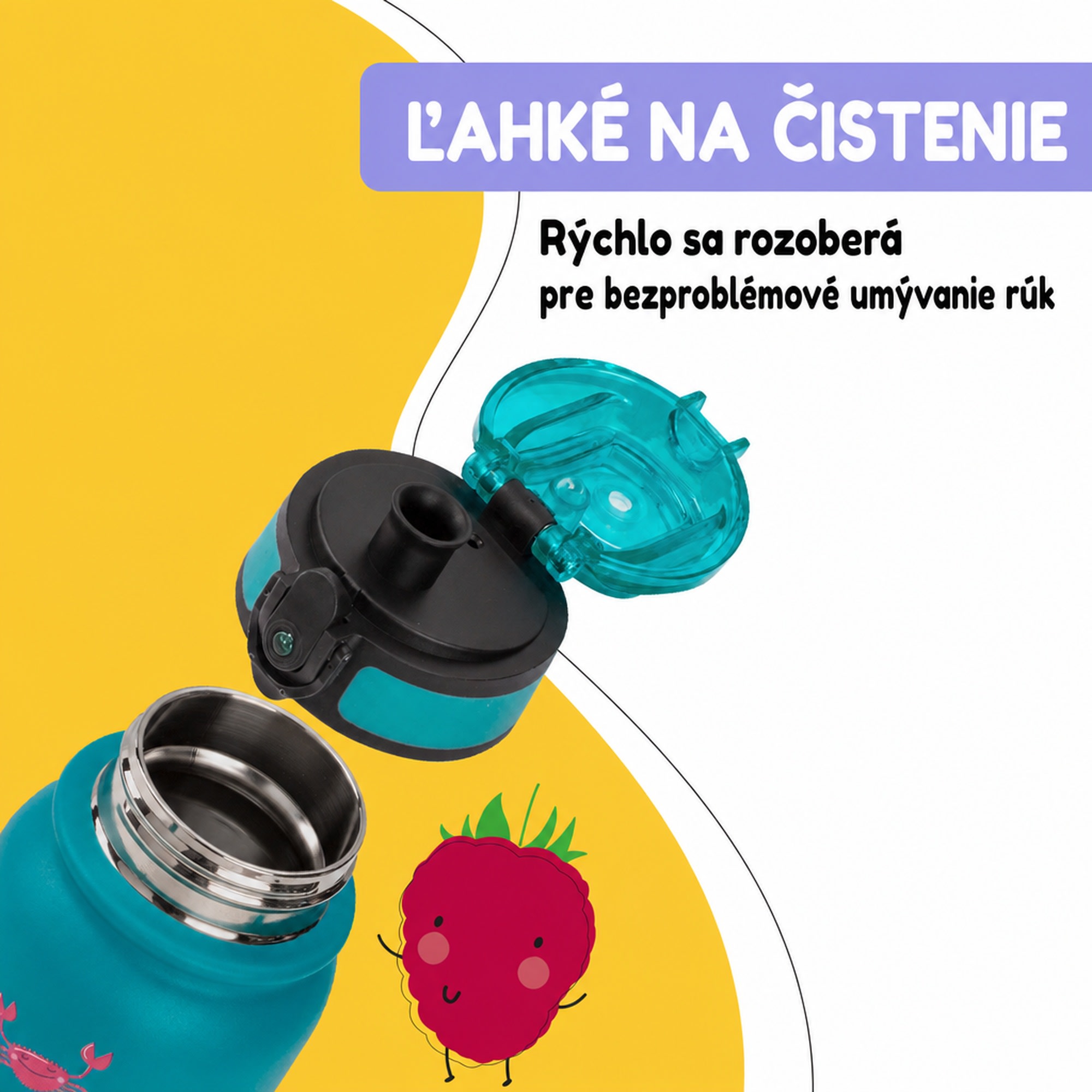 Klarstein schmatzfatz detská izolovaná fľaša na pitie 550 ml nerezová oceľ | ABS | BPA-free – Obrázok 4