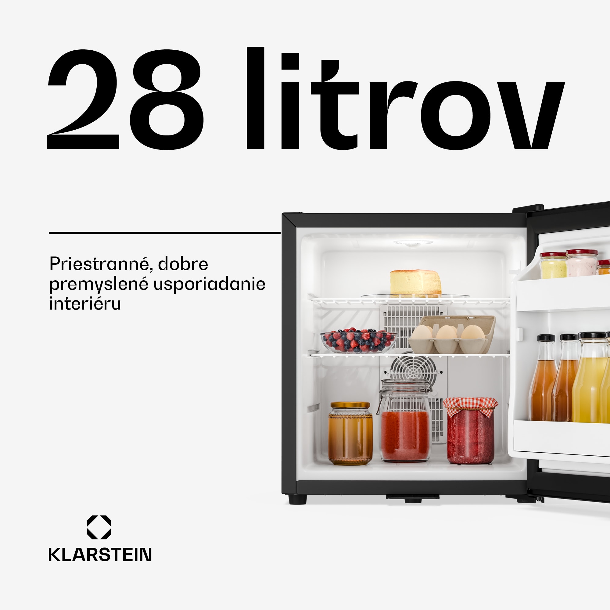 Klarstein Matterhorn 28, mini chladnička, 28 litrov, 35 dB, kompaktná, uzamykateľná – Obrázok 2