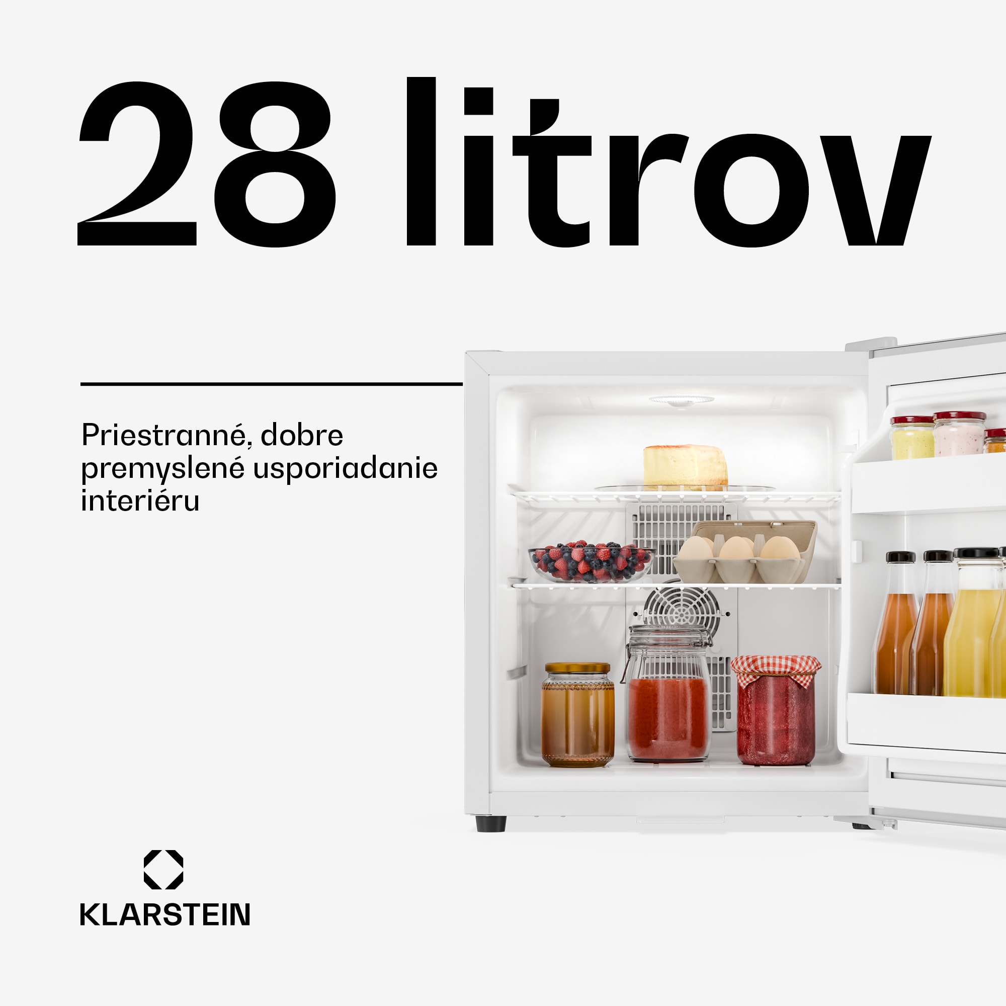Klarstein Matterhorn 28, mini chladnička, 28 litrov, 35 dB, kompaktná, uzamykateľná – Obrázok 2