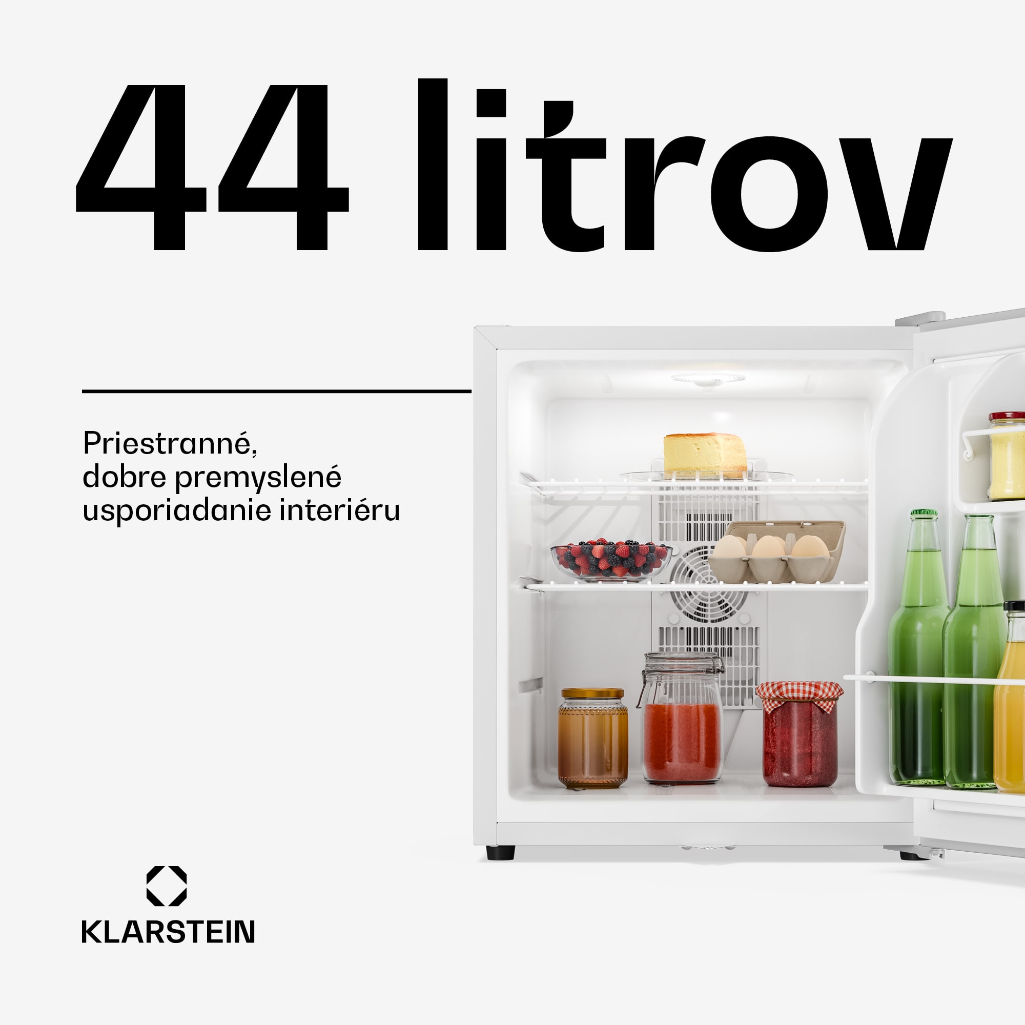 Klarstein Matterhorn 44, mini chladnička, 44 litrov, 35 dB, kompaktná, uzamykateľná – Obrázok 2