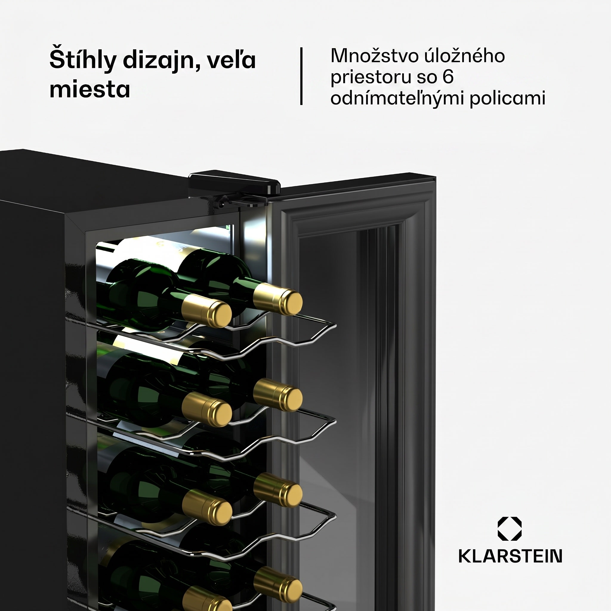 Klarstein Shiraz 14 Slim Uno vinotéka 14 fliaš 5 - 18 °C dotykové ovládanie – Obrázok 3