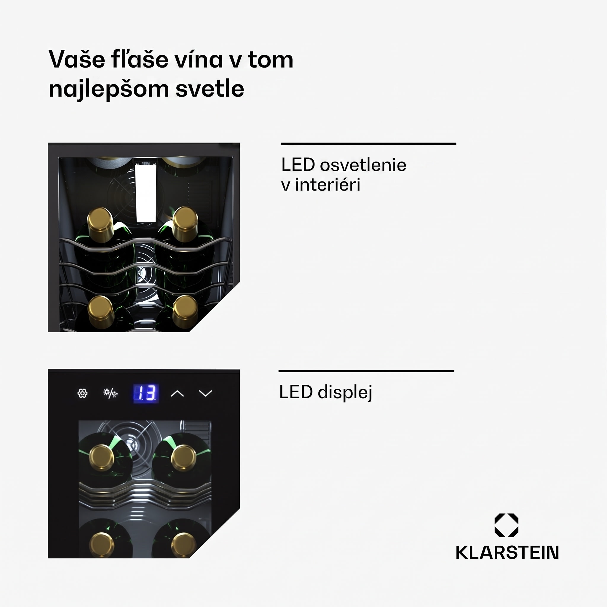 Klarstein Shiraz 14 Slim Uno vinotéka 14 fliaš 5 - 18 °C dotykové ovládanie – Obrázok 4