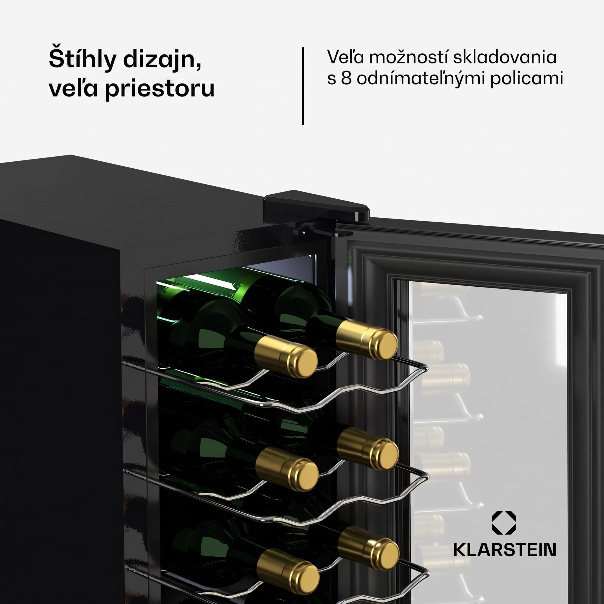 Klarstein Shiraz 18 Slim Uno, chladnička na víno, 18 fliaš, 5 - 18 °C, dotykové ovládanie – Obrázok 3