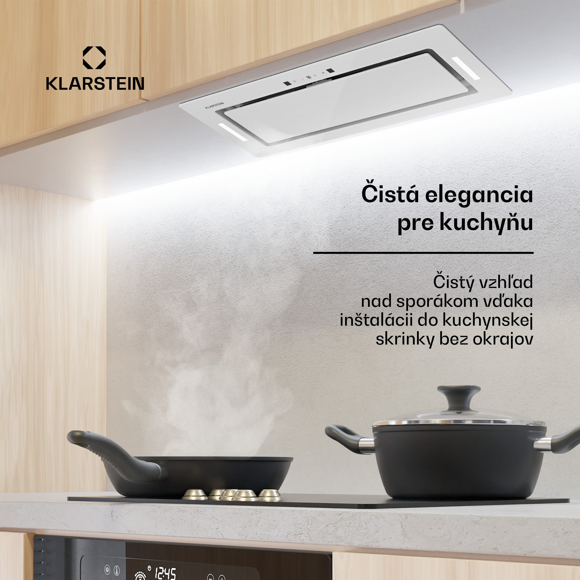 Klarstein Hektor Eco, digestor, 72 cm, 466 m³/h, dotykové ovládanie, sklo – Obrázok 2