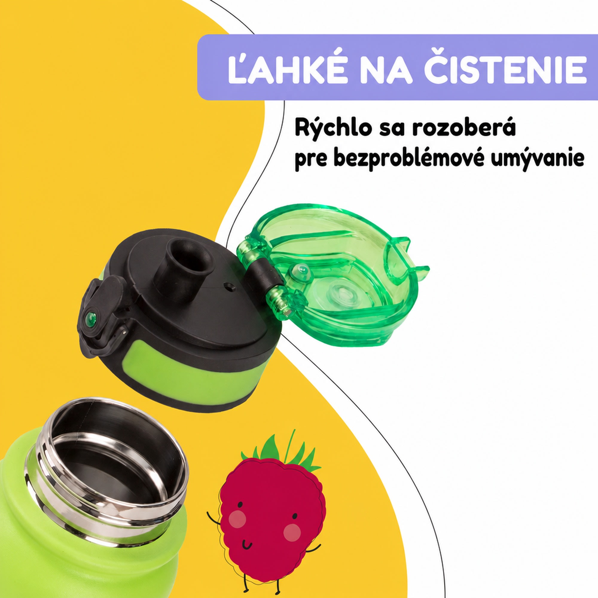 Klarstein schmatzfatz detská izolovaná fľaša na pitie 550 ml nerezová oceľ | ABS | BPA-free – Obrázok 4
