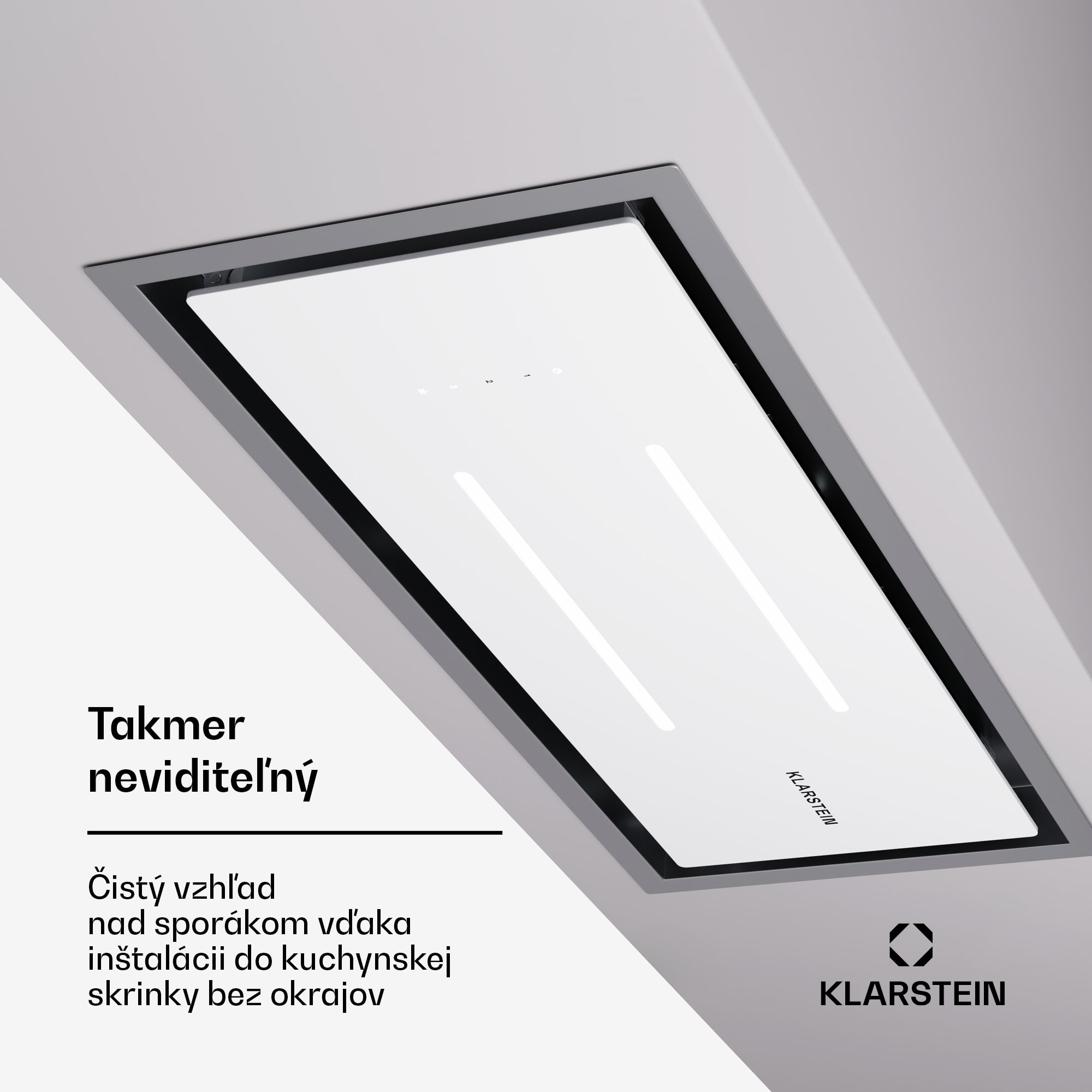 Klarstein High Line Eco 77 stropný odsávač 77 cm 436 m³/h, stupňový, diaľkové ovládanie, ambientné osvetlenie – Obrázok 5