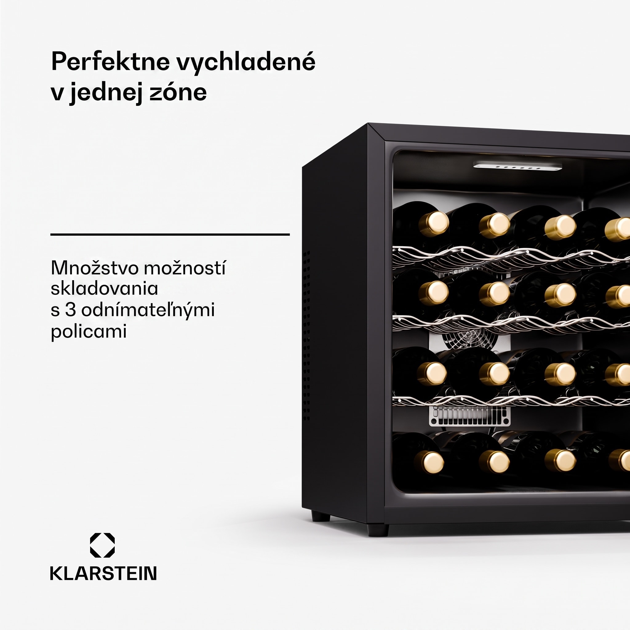 Klarstein Silent Vino 16 Uno, Chladnička na víno, 1 zóna / 16 fliaš – Obrázok 4