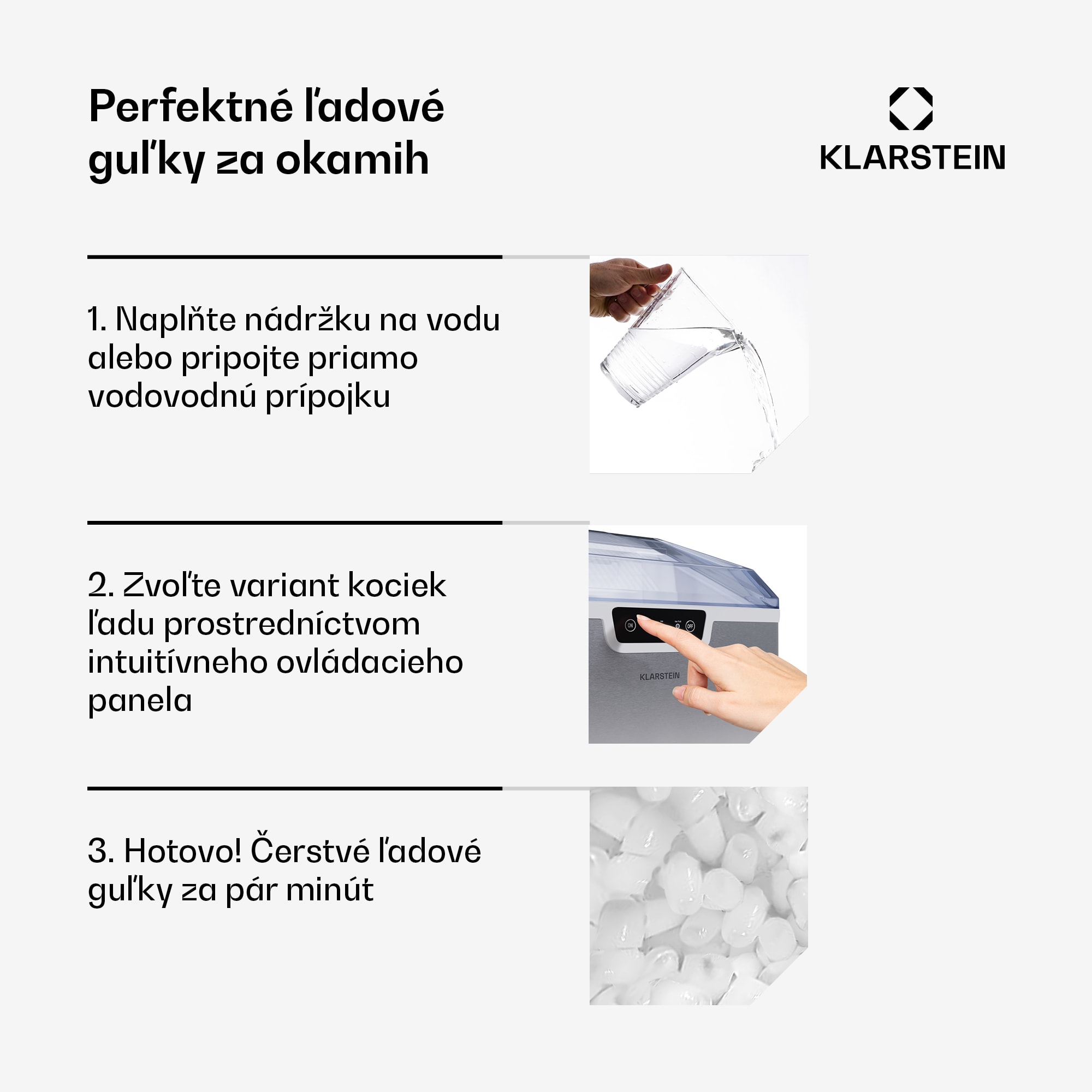 Klarstein Icefestival, výrobník ľadu, 12 kg/24 h, guľôčky, nehrdzavejúca oceľ – Obrázok 4