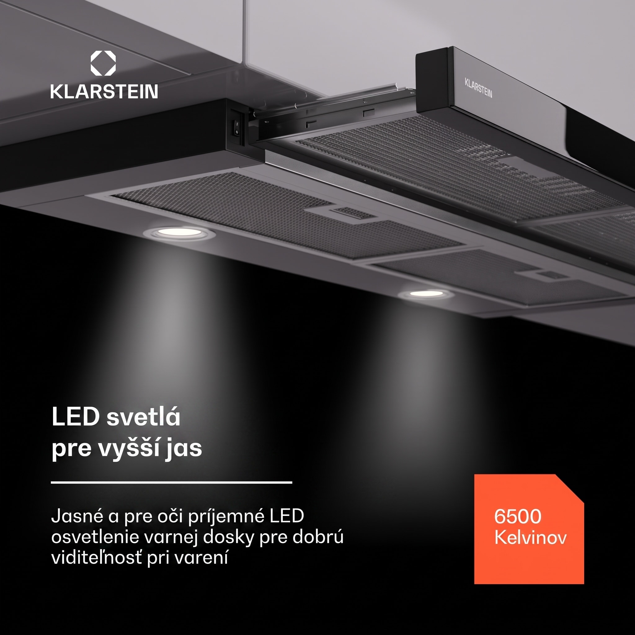 Klarstein Mariana 90 Neo nízkoprofilová digestoř 491 m³/h odtah/recirkulace LED EEK C – Obrázok 4