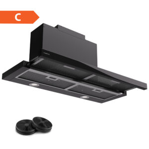 Klarstein Mariana 90 Neo nízkoprofilová digestoř 491 m³/h odtah/recirkulace LED EEK C