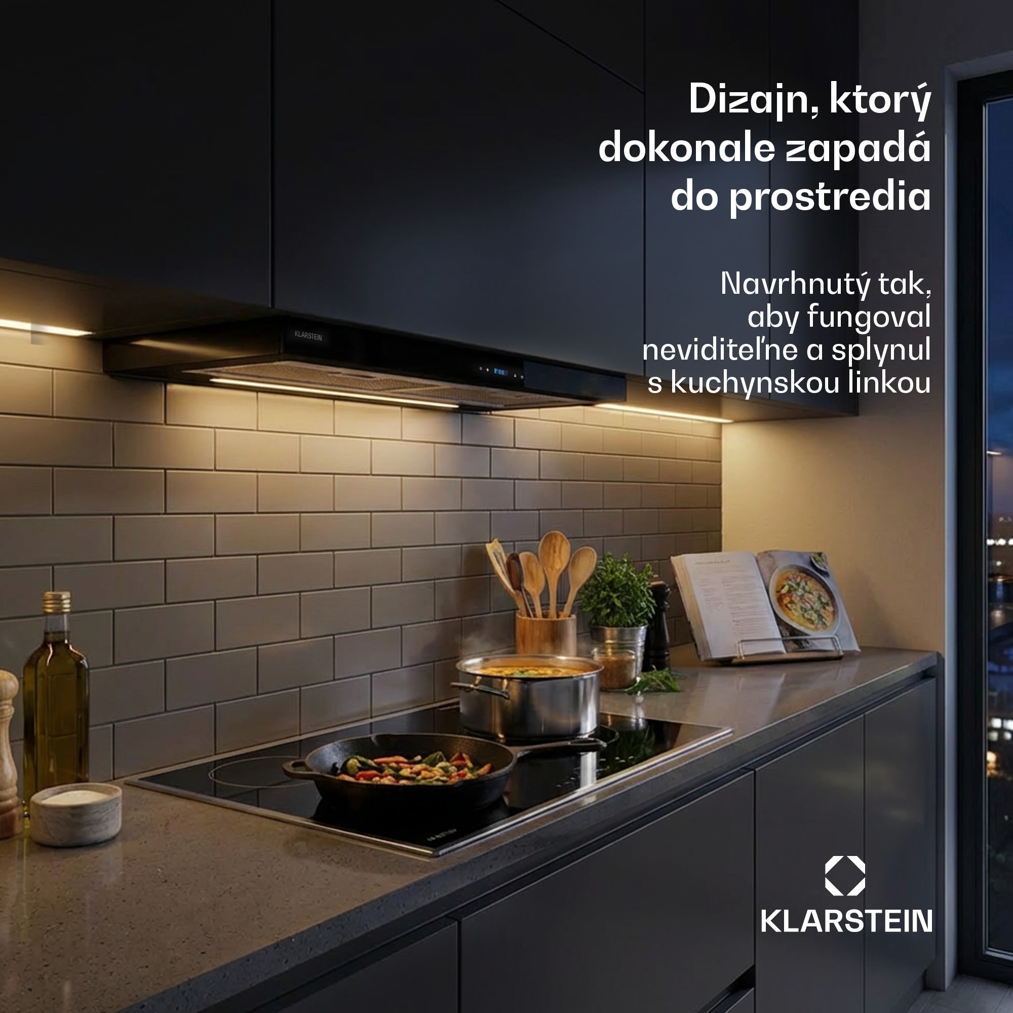 Klarstein Mariana Neo 90 odsávač s plochým krytom 90 cm 640 m³/h odťah LED – Obrázok 2