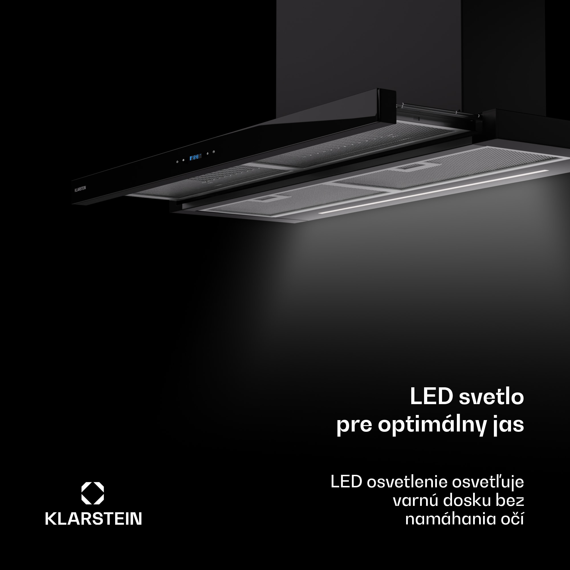 Klarstein Mariana Neo 90 odsávač s plochým krytom 90 cm 640 m³/h odťah LED – Obrázok 5
