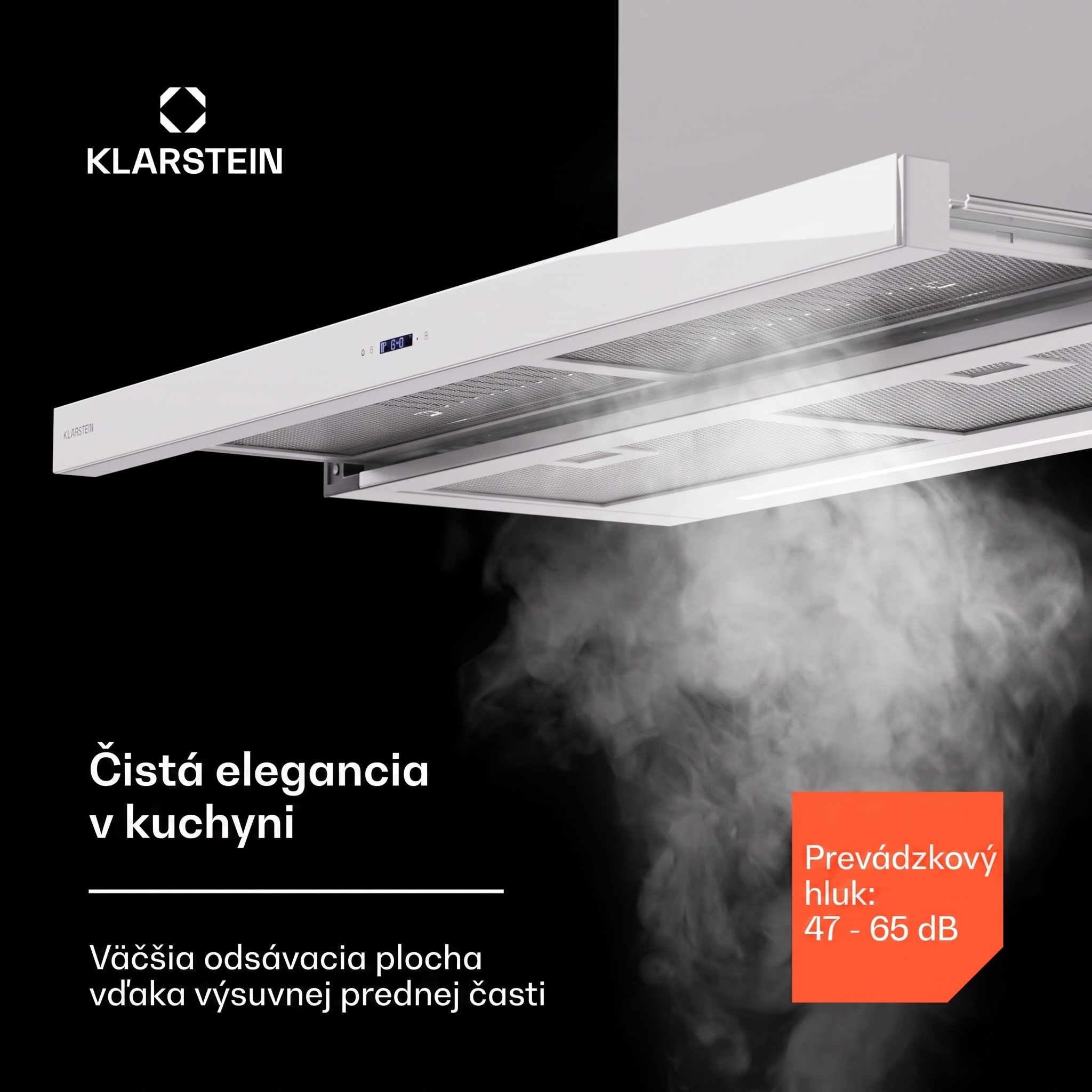 Klarstein Mariana Neo 90 odsávač s plochým krytom 90 cm 640 m³/h odťah LED – Obrázok 4