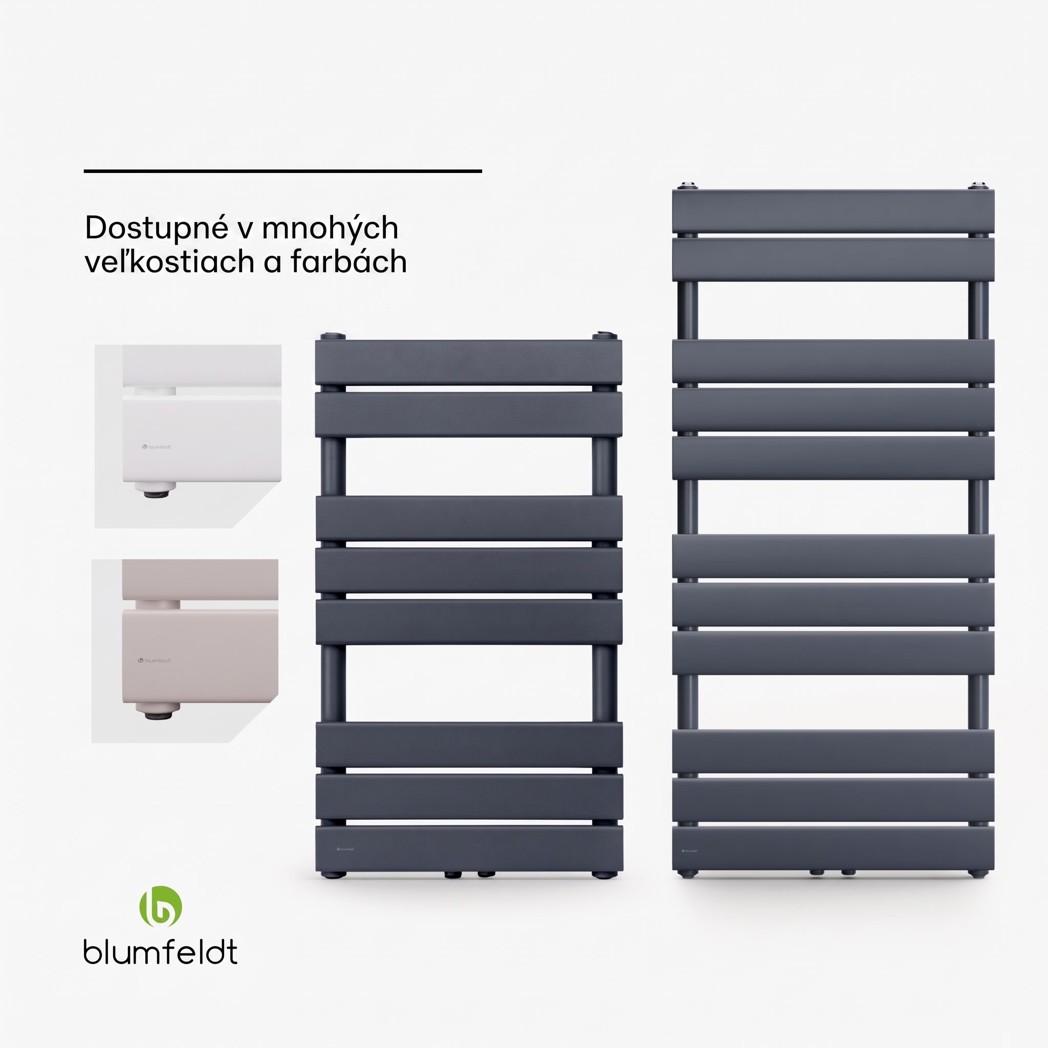 Blumfeldt Fairmont 50 x 107 radiátor 509 W teplá voda 4 držiaky na uteráky 1/2" – Obrázok 5