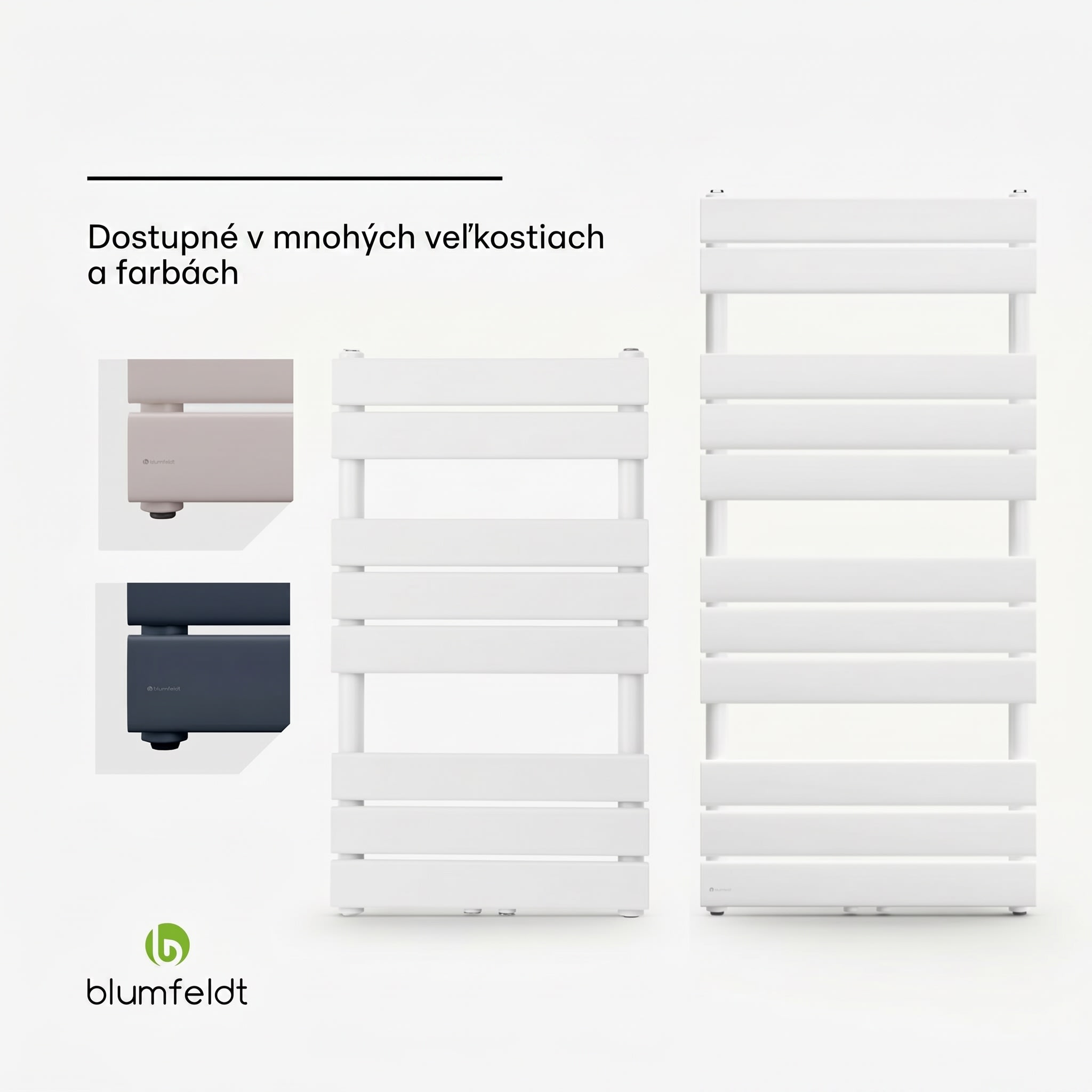 Blumfeldt Fairmont 50 x 107 radiátor 509 W teplá voda 4 držiaky na uteráky 1/2" – Obrázok 5