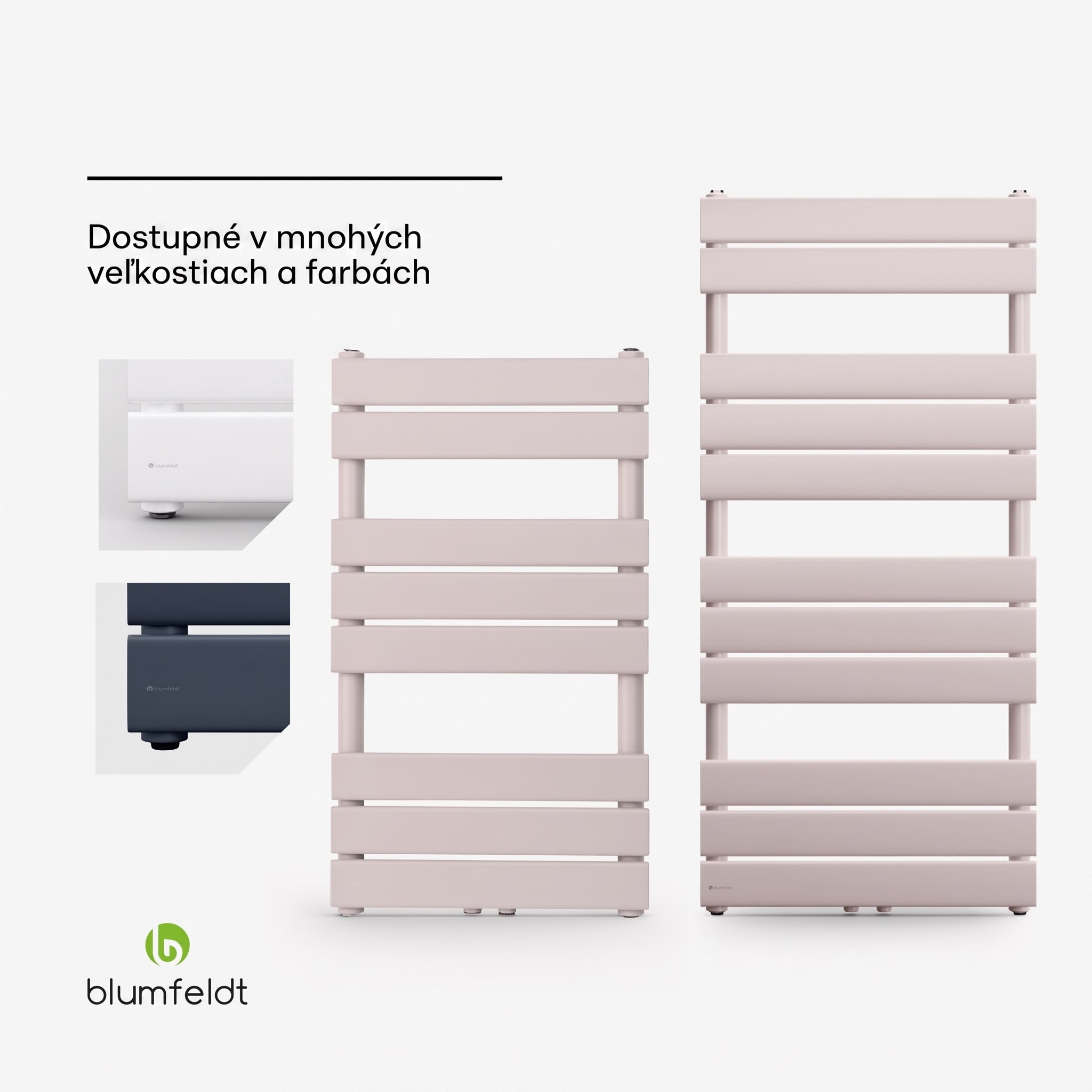 Blumfeldt Fairmont 50 x 107 radiátor 509 W teplá voda 4 držiaky na uteráky 1/2" – Obrázok 5