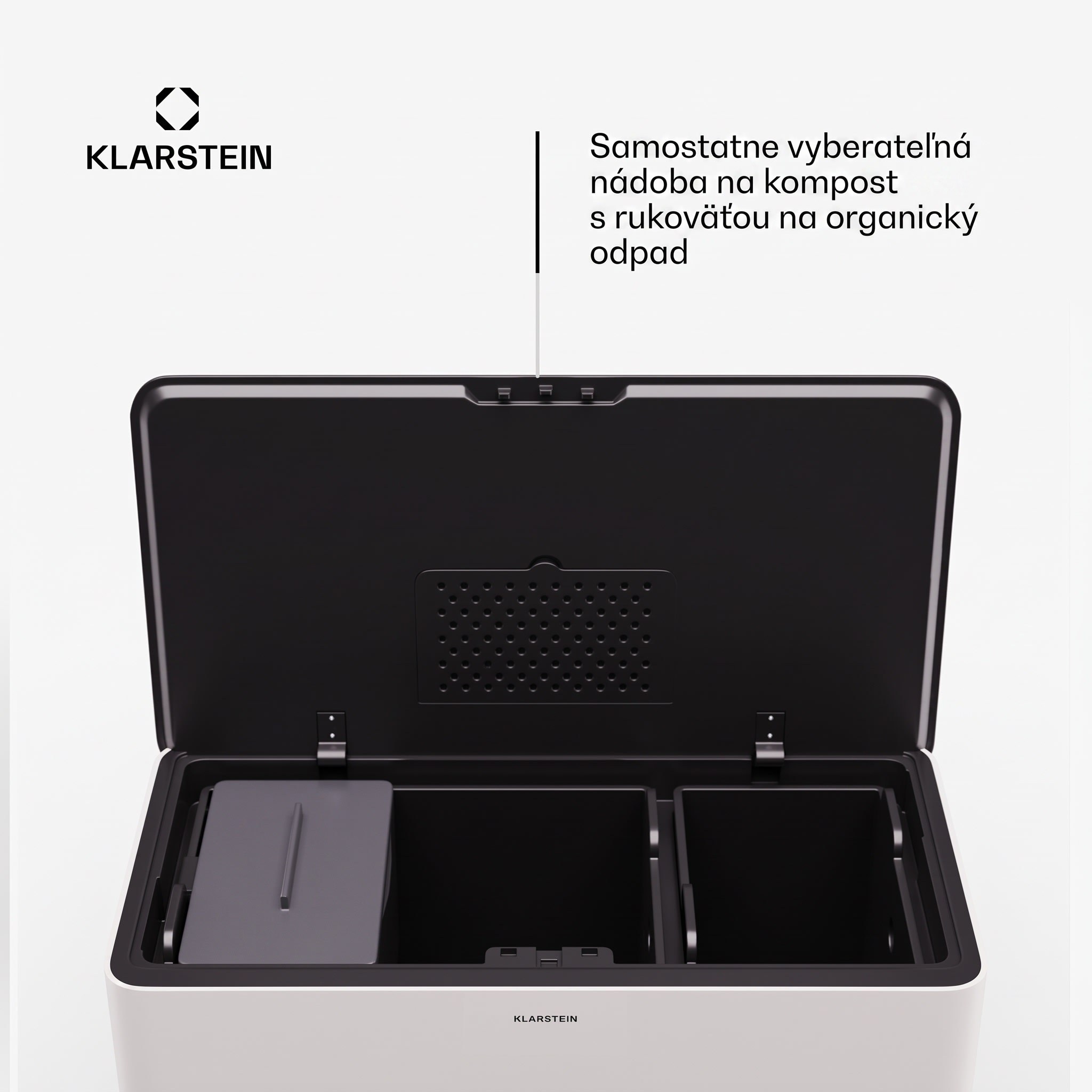 Klarstein Yuma, odpadkový kôš, 40 l, vrátane kompostéra, s nožičkami, pachový filter – Obrázok 4