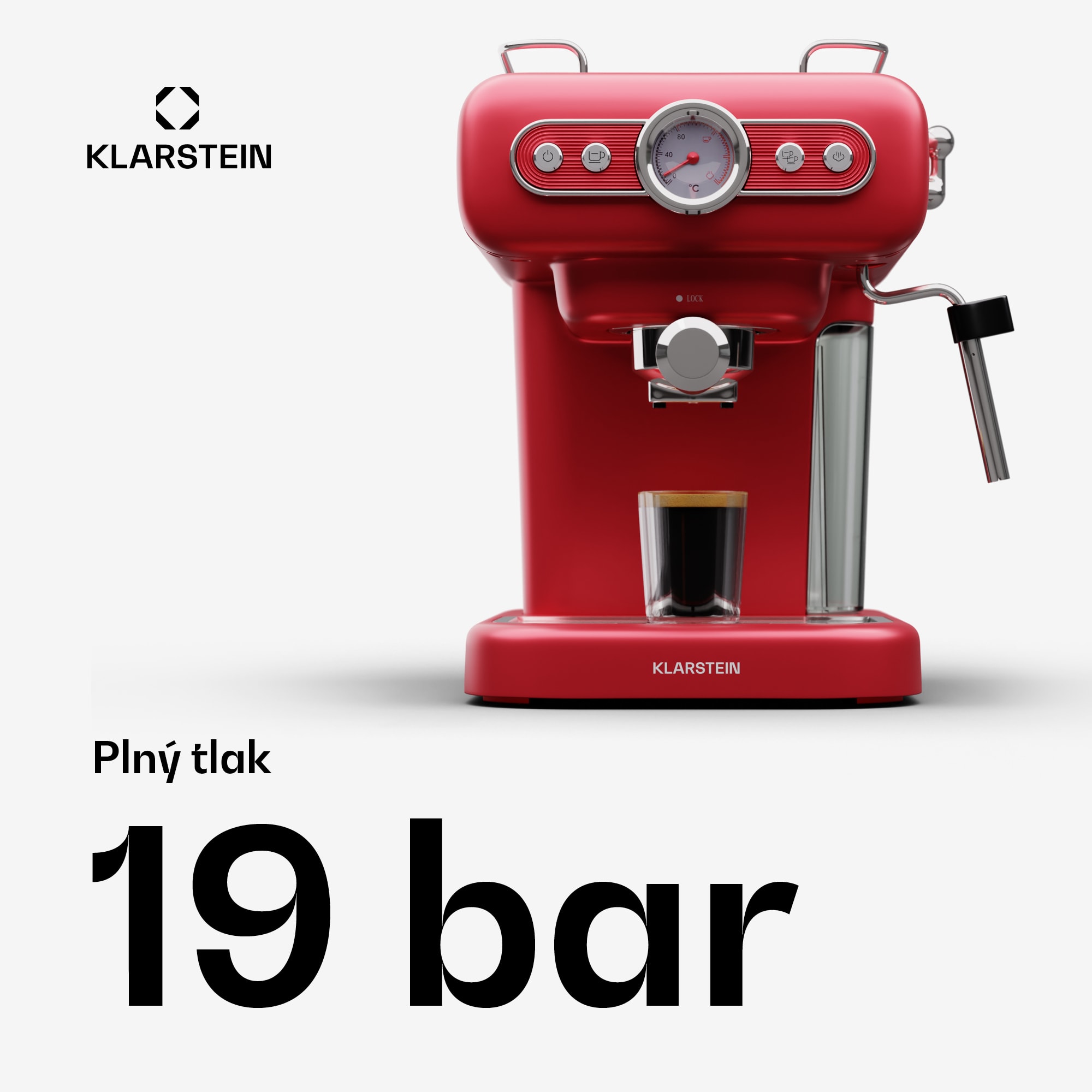 Klarstein Espressionata Evo kávovar 950W 19 Bar 1,2L 2 šálky – Obrázok 2
