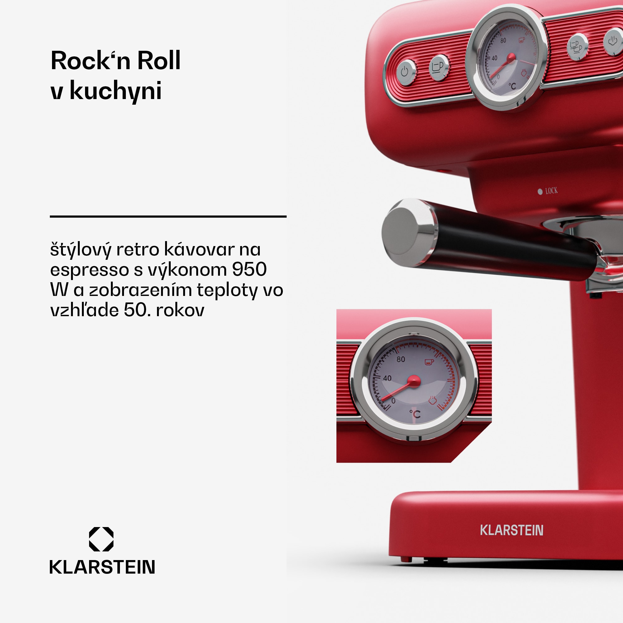 Klarstein Espressionata Evo kávovar 950W 19 Bar 1,2L 2 šálky – Obrázok 3